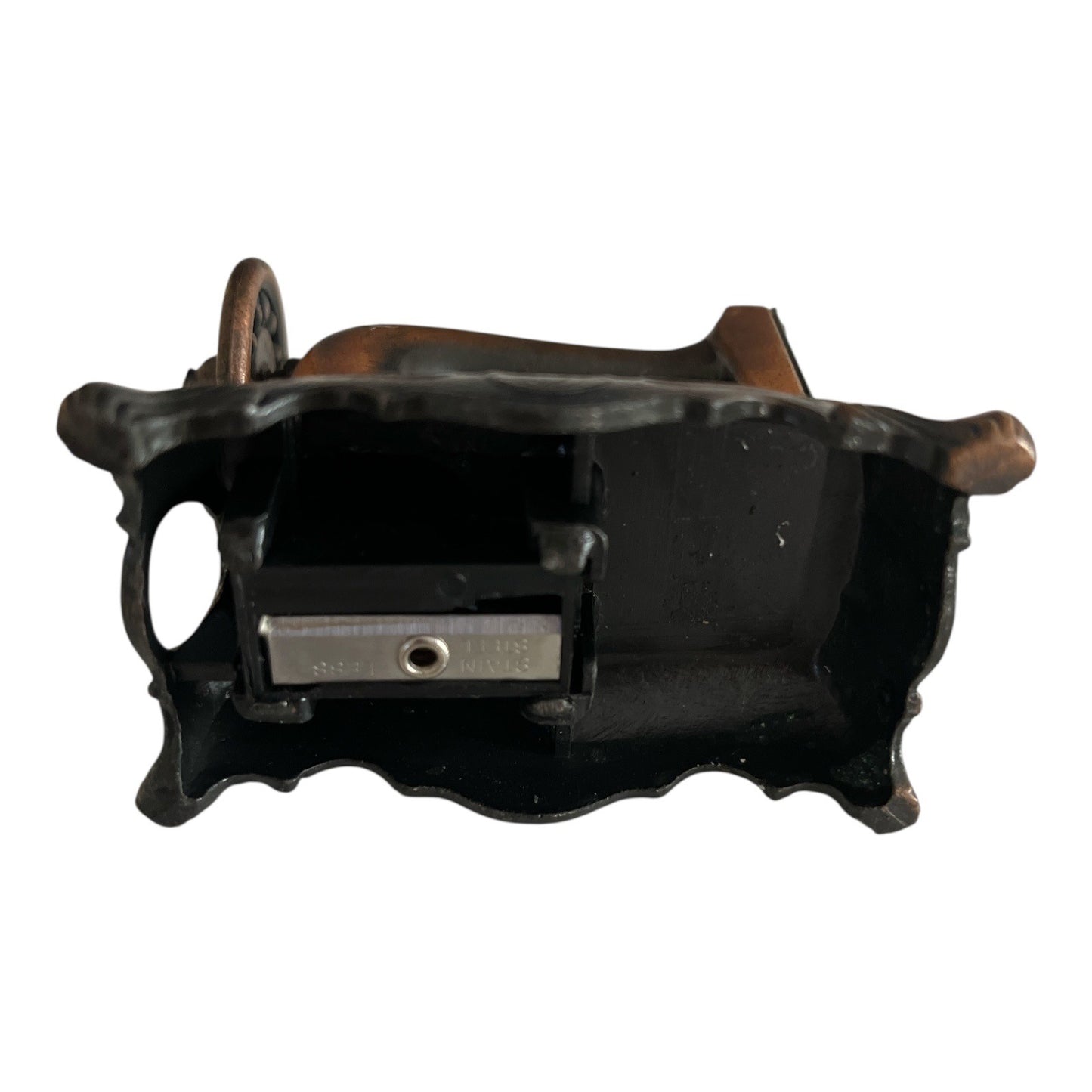 Vintage Miniature Sewing Machine Pencil Sharpener – Bronze Finish, Collectible Novelty