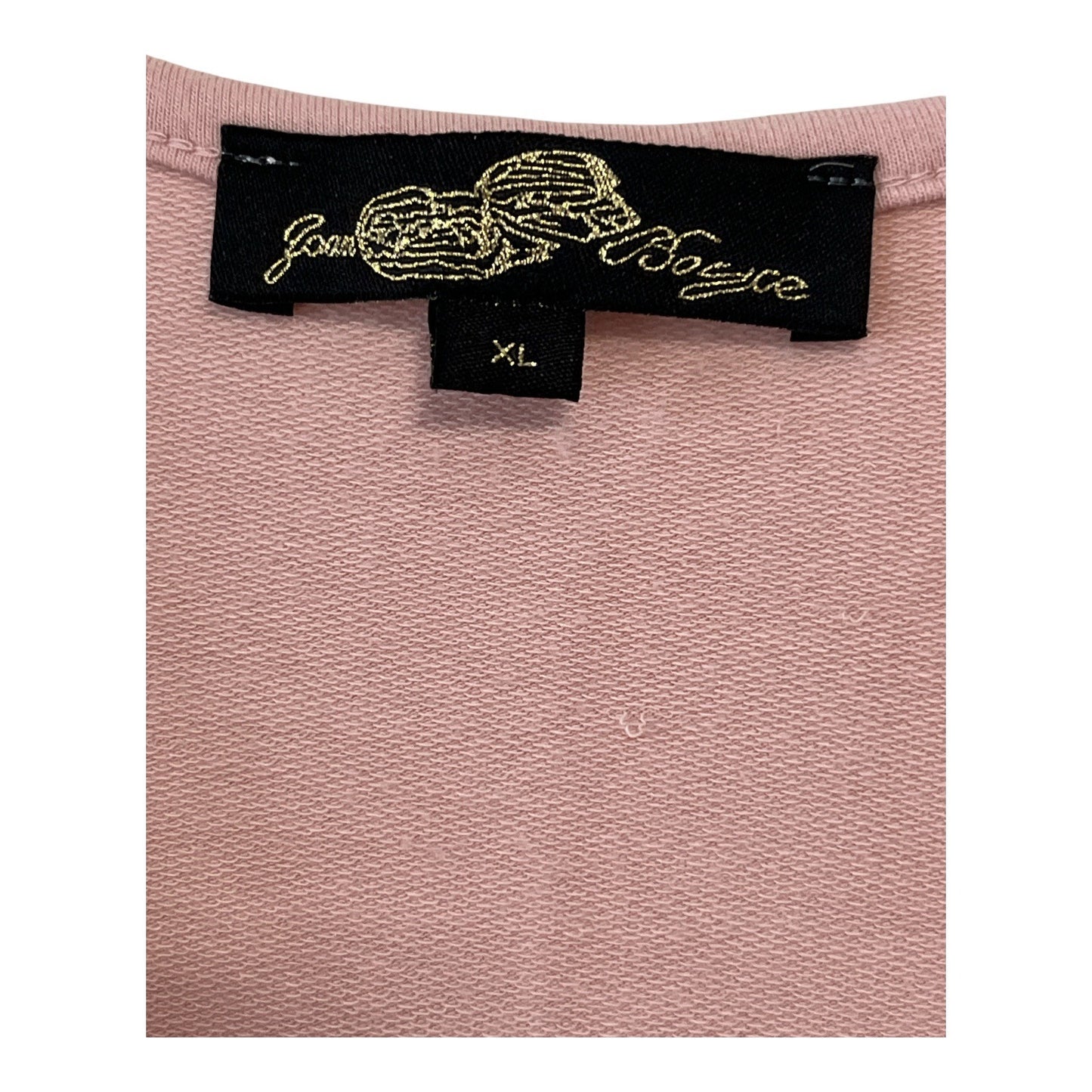 Joan Boyce Embellished Tunic Top Pink XL Rhinestone Long Sleeve Bling Stretchy