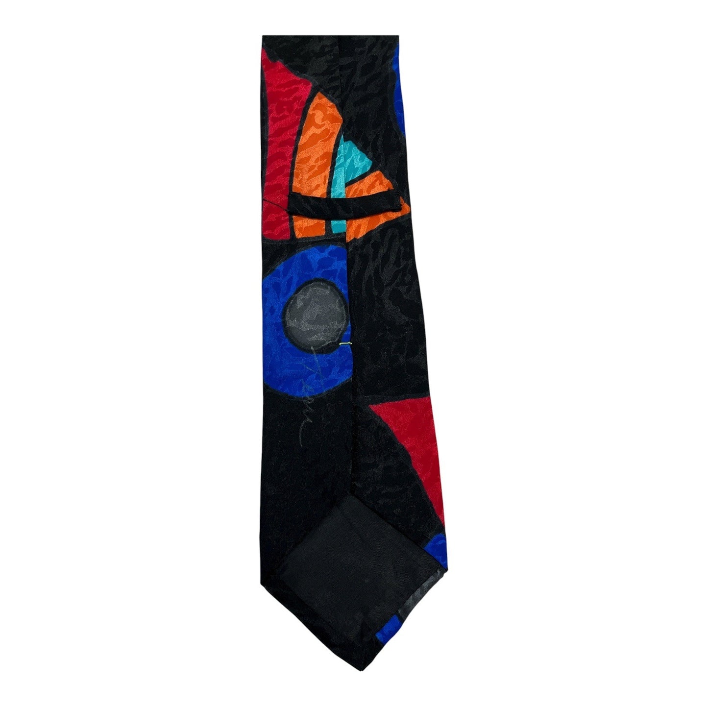 Vtg Robert Daskal for Seeley’s Hand Painted Silk Tie – Abstract Geometric Design – Signed