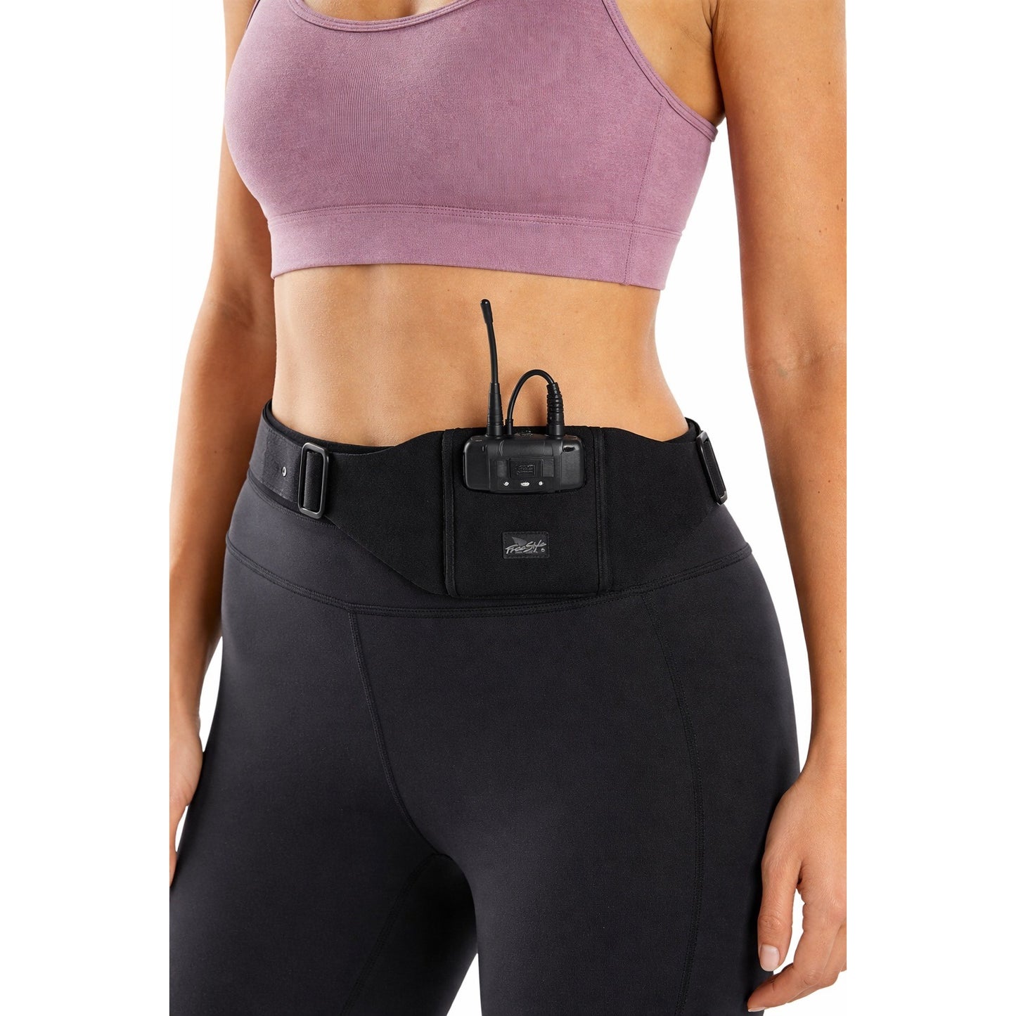 FreeStyle Microphone Belt Bodypack Holder Adjustable Waist Audio Transmitter Black
