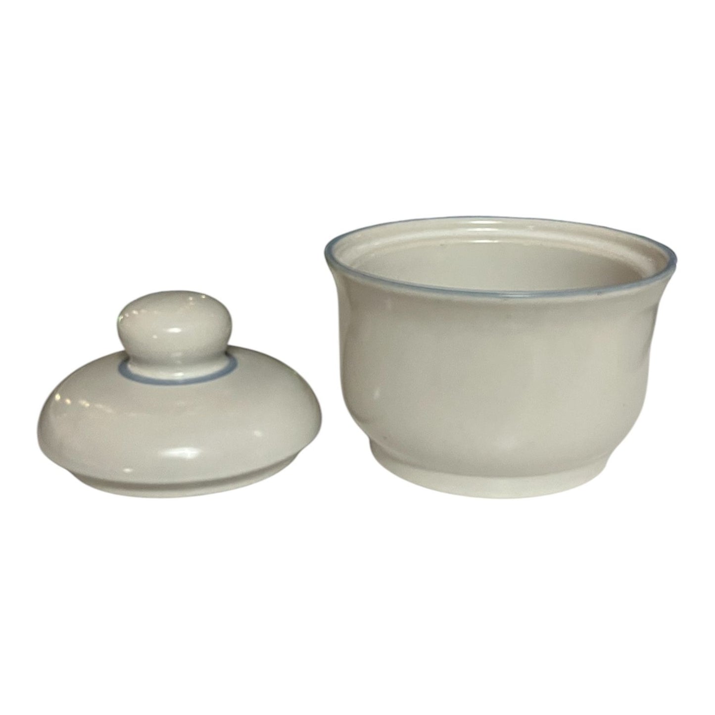 Vintage Chantilly Fleur de Lune Stoneware Sugar Bowl with Lid – Japan – Floral Pattern