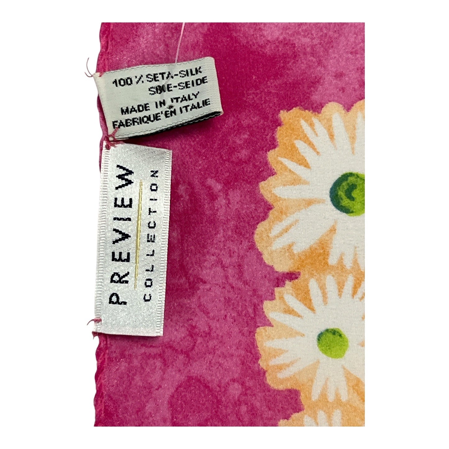 Preview Collection Italian Silk Scarves Set of 2 Daisy Floral Square 19" Nordstrom