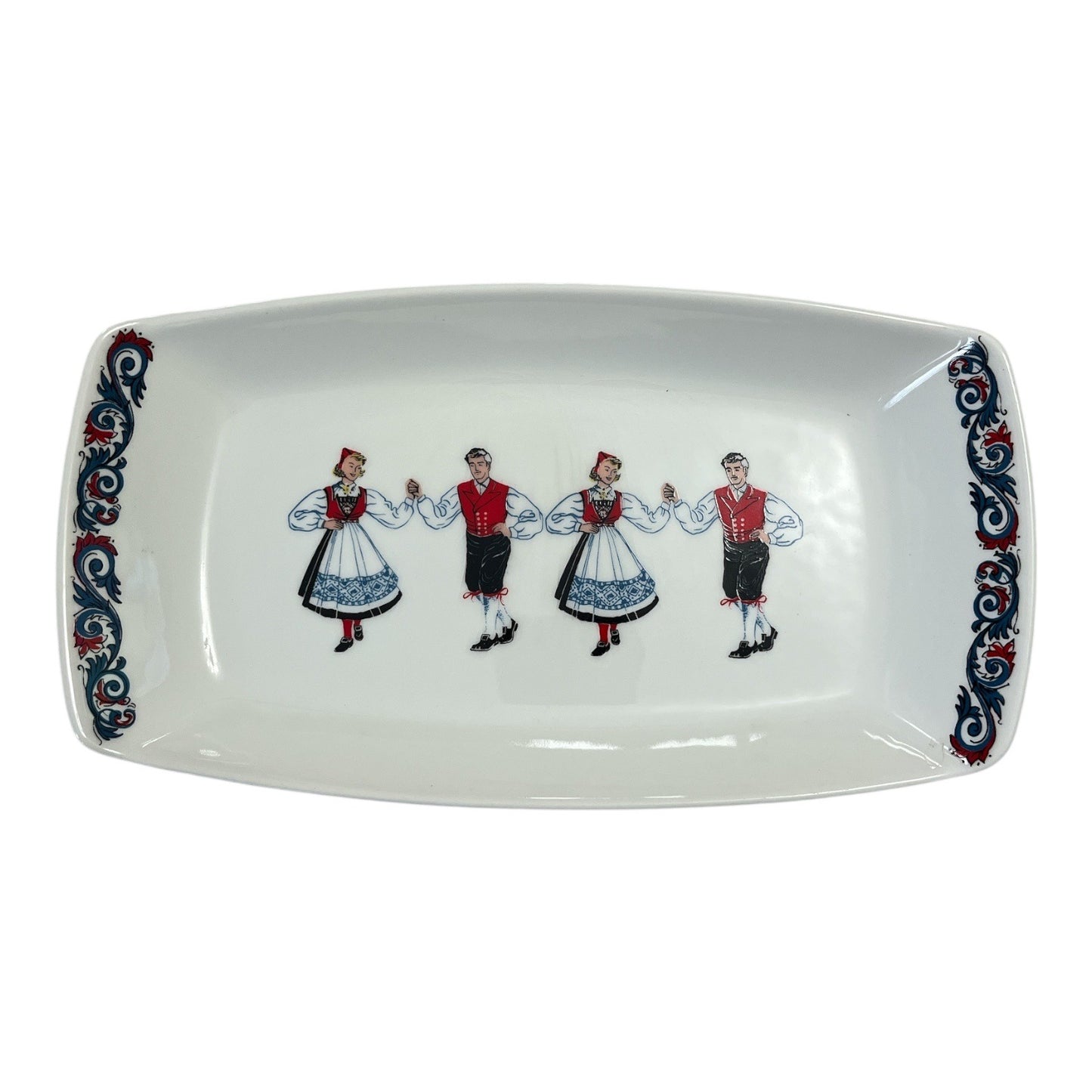 Vintage Figgjo Norway Ceramic Plate — Folk Dance Design 1960s-70s