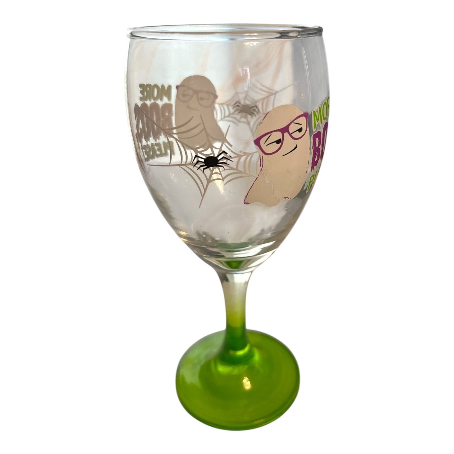 Halloween Ghost Wine Glass – "More Boos, Please!"