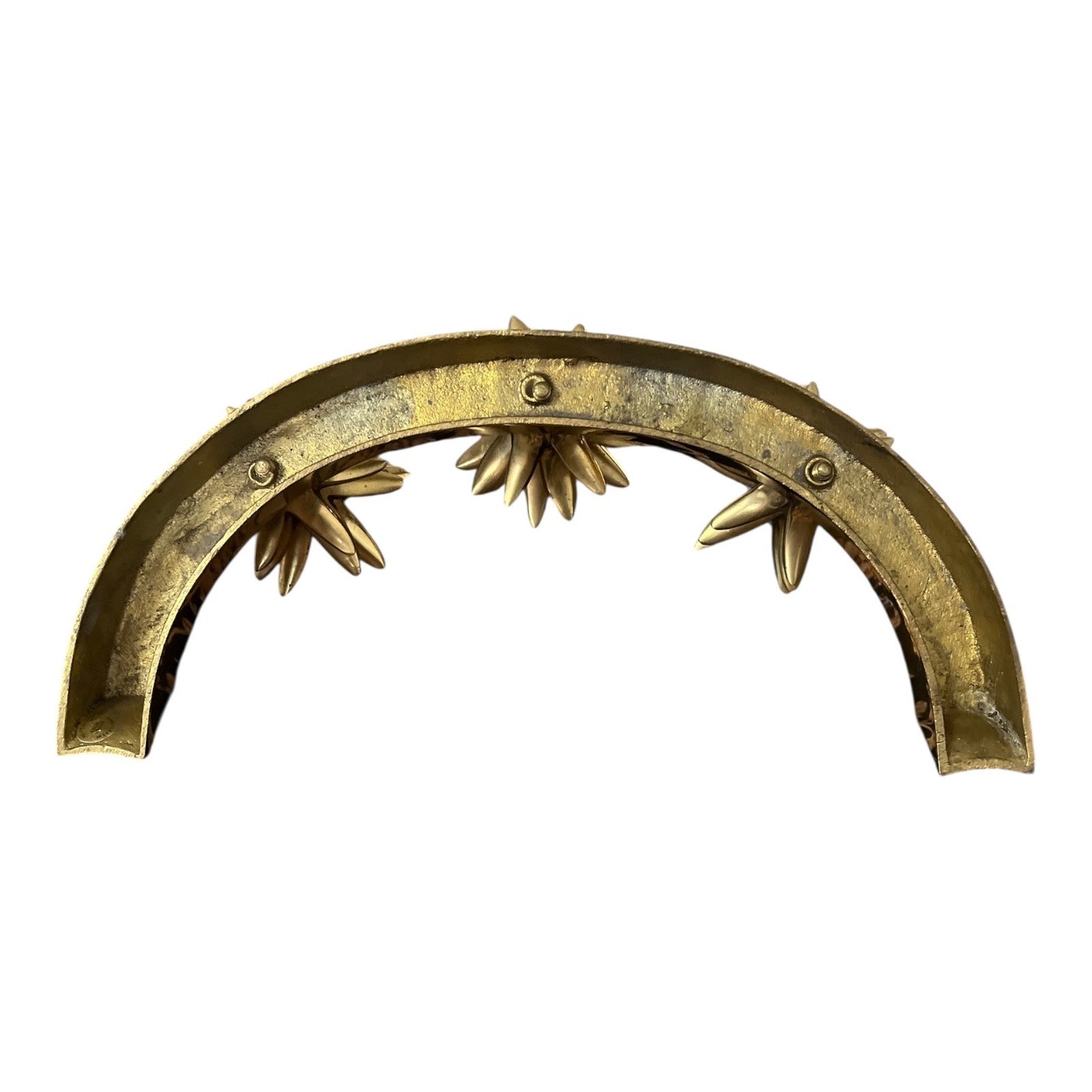 Vintage Brass Pineapple Arc Candle Holder Segment – 3 Finial Design