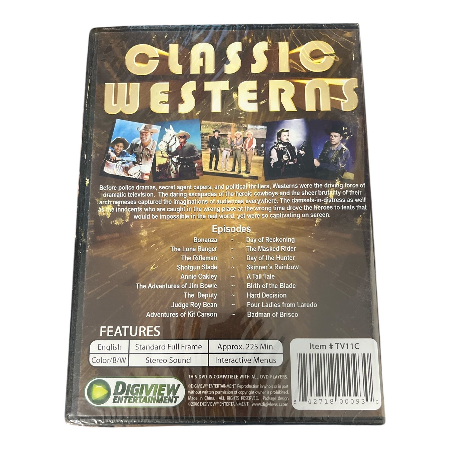 Classic Westerns DVD Primetime Television 9 Episodes Sealed Digiview