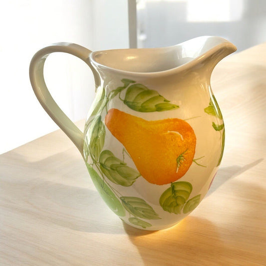 1980s-90s La Ceramica V.B.C. Hand-Painted Fruit Pitcher – Made in Italy