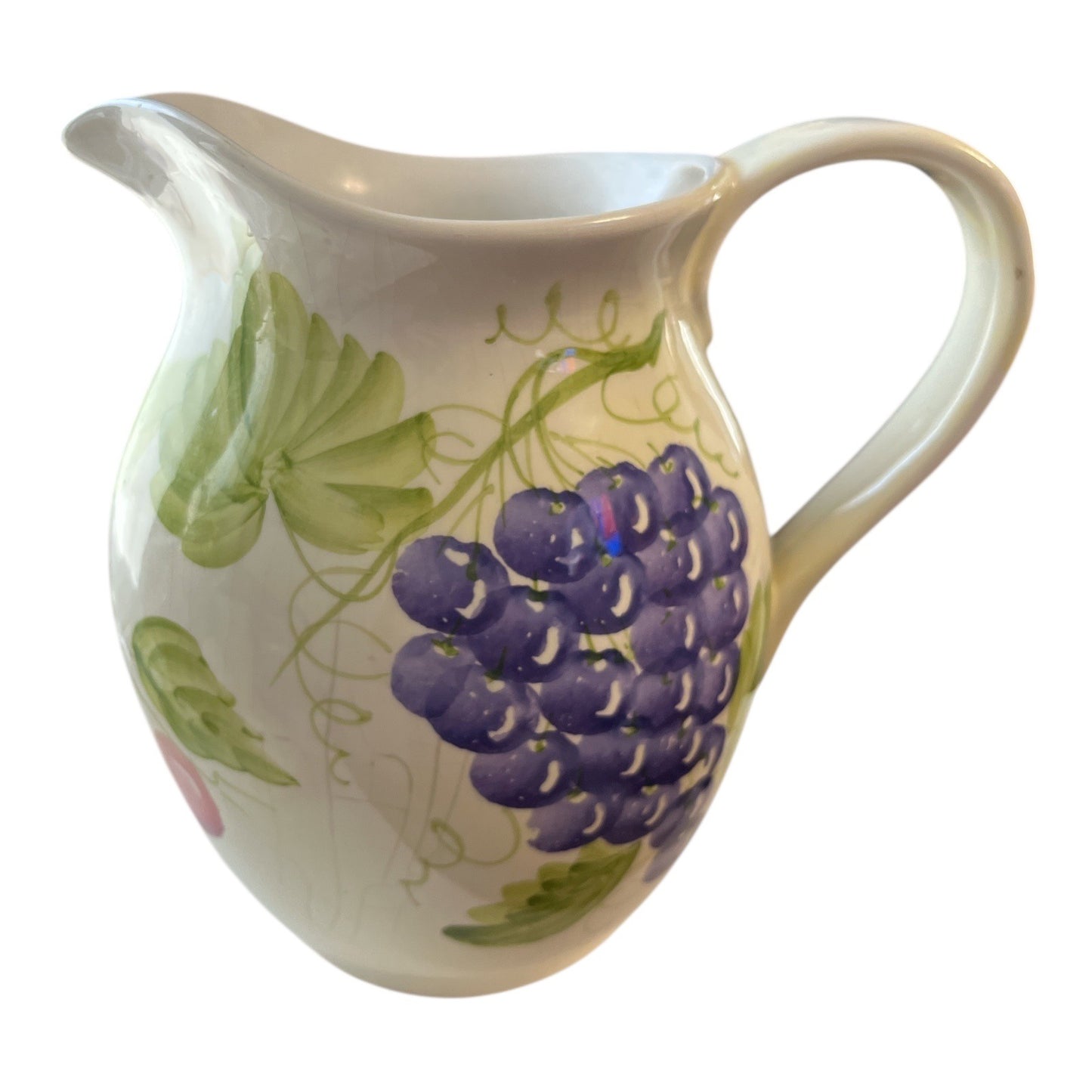 1980s-90s La Ceramica V.B.C. Hand-Painted Fruit Pitcher – Made in Italy