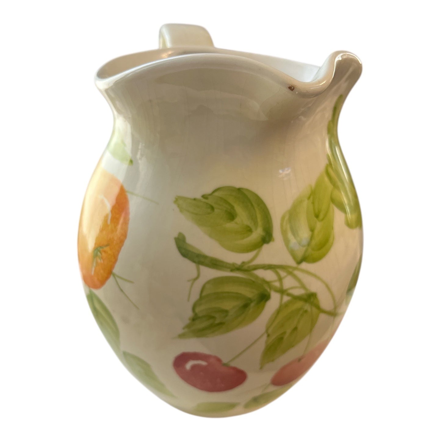 1980s-90s La Ceramica V.B.C. Hand-Painted Fruit Pitcher – Made in Italy
