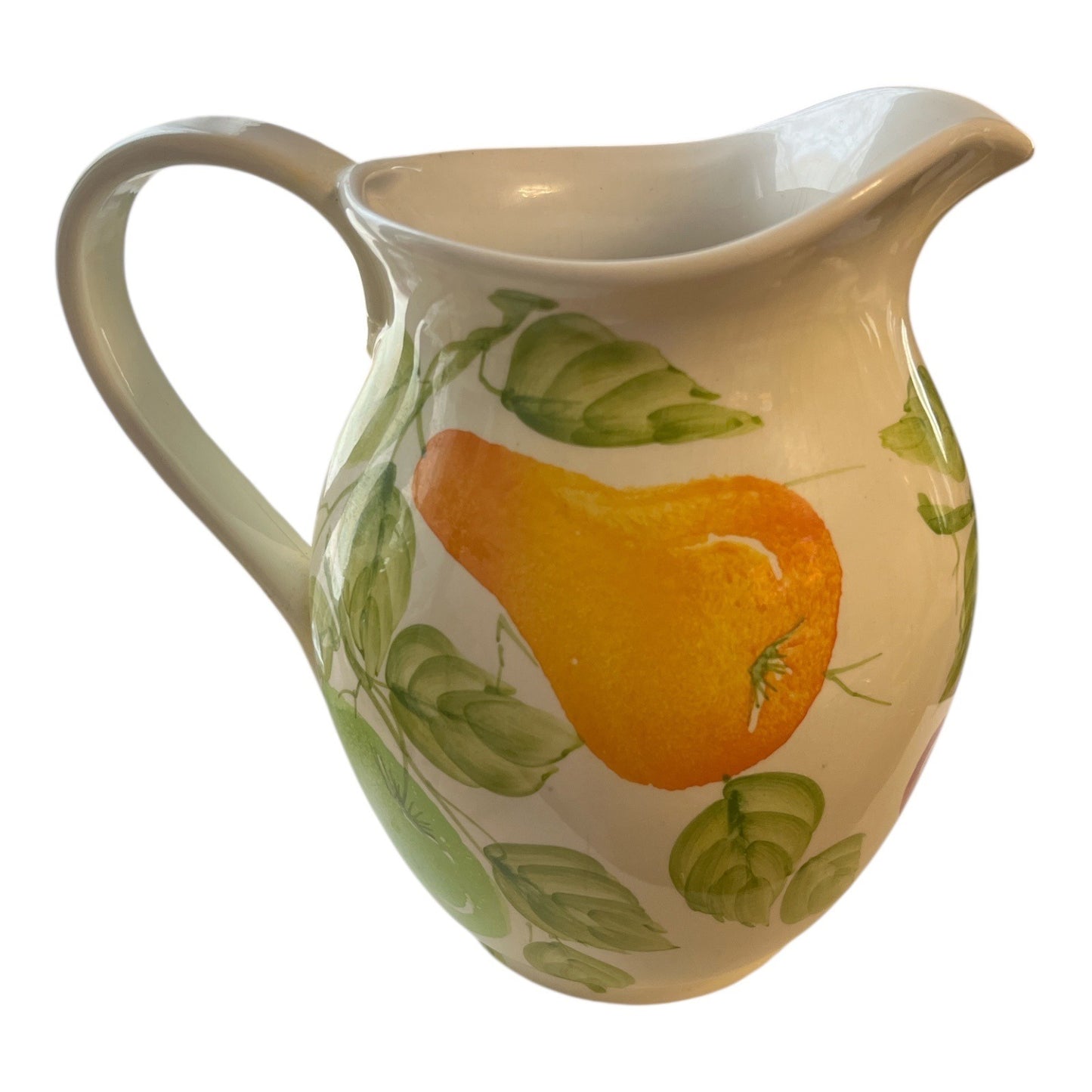 1980s-90s La Ceramica V.B.C. Hand-Painted Fruit Pitcher – Made in Italy
