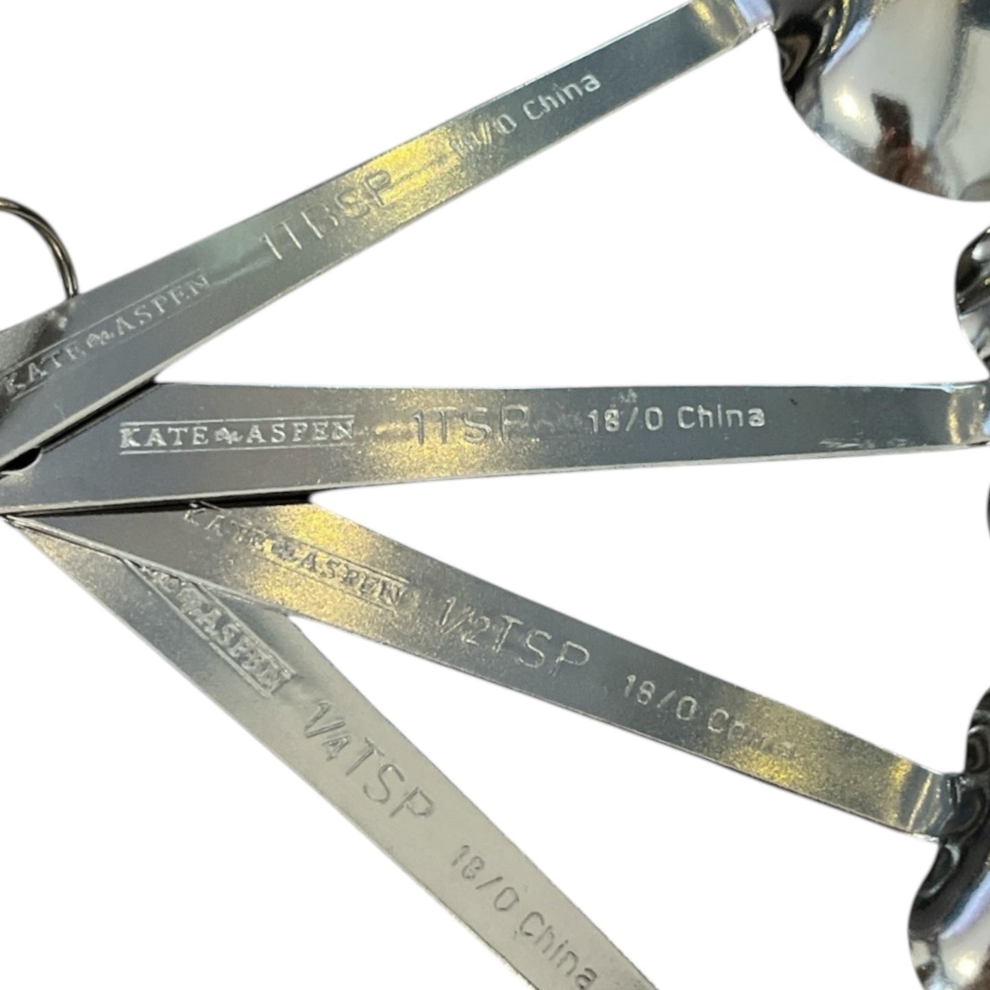 Kate Aspen Heart Measuring Spoons – Set of 4 with Uplifting Phrases – 2011 – Stainless Steel Gift Boxed