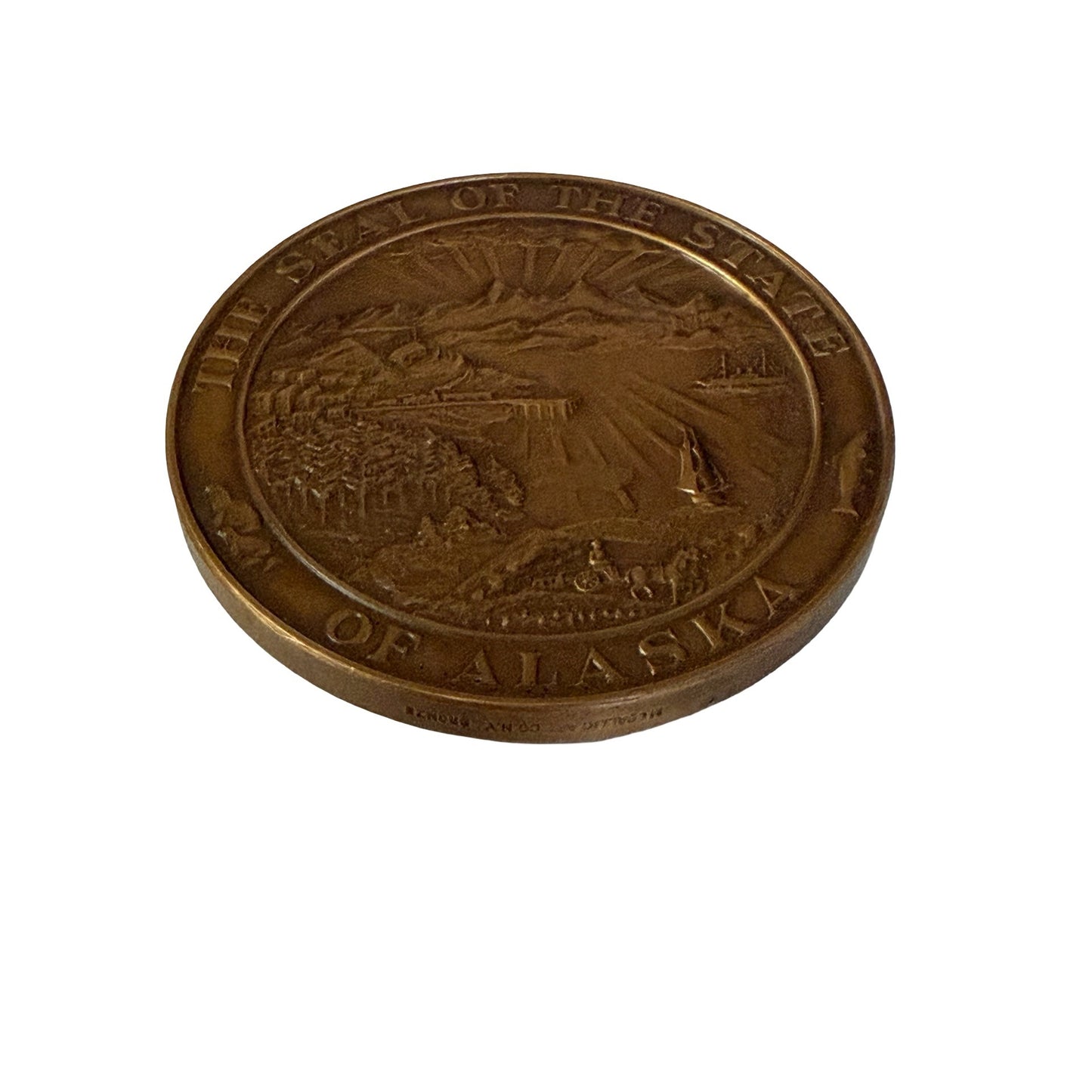 Alaska Statehood Bronze Medal Medallion January 3 1959 Seal of the State of Alaska Souvenir