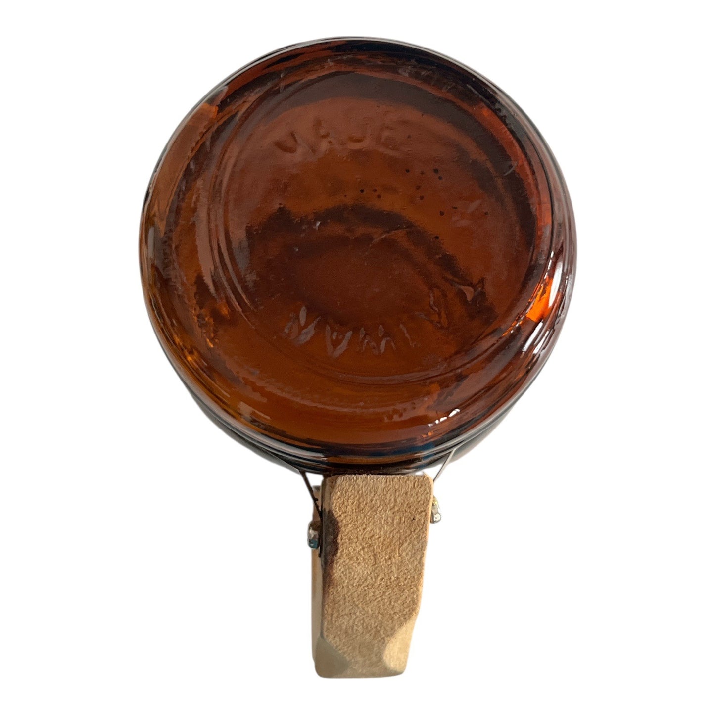 Vintage Tennessee Souvenir Mug – Amber Glass with Wooden Handle and Brass Trim – Hillbilly’s Theme