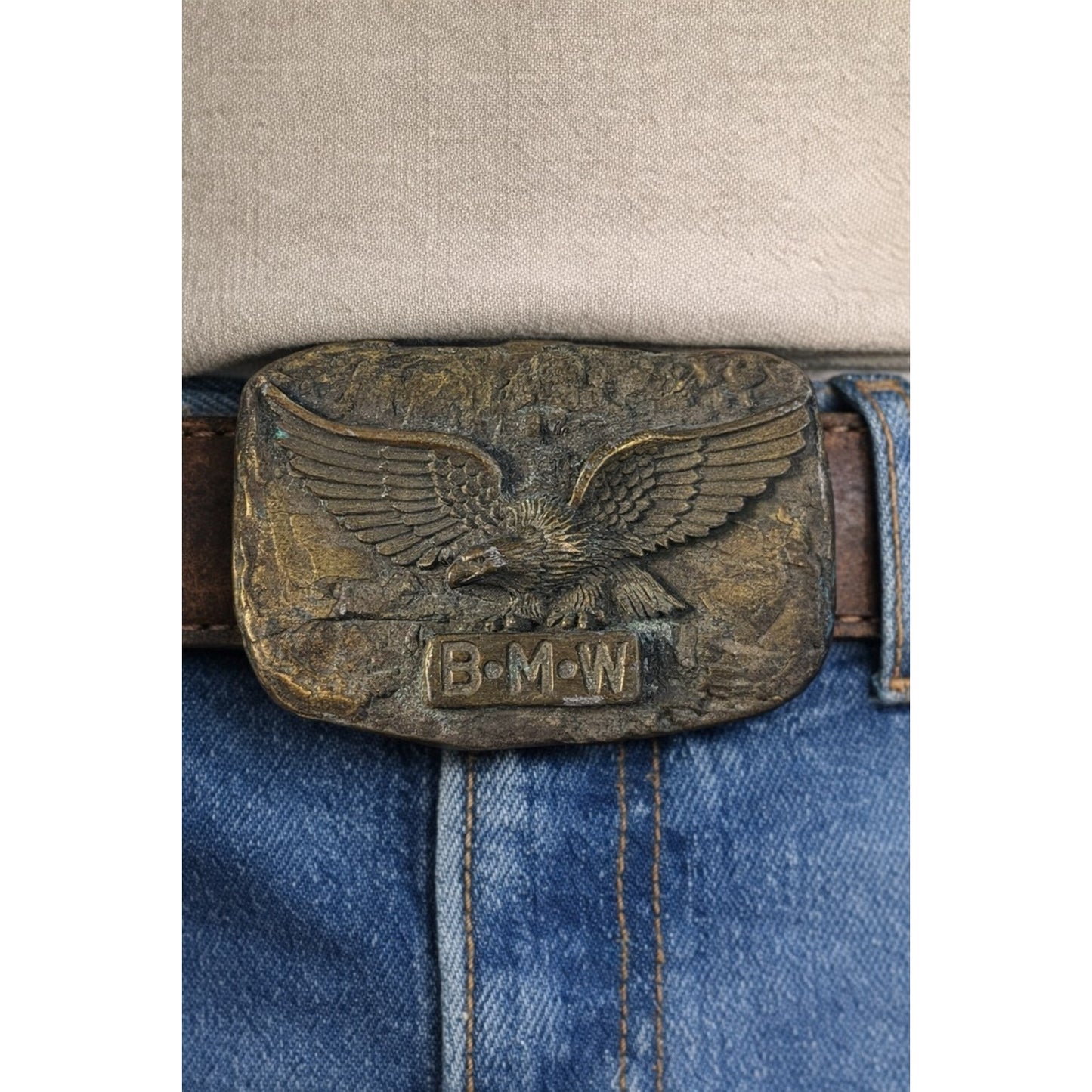 Vintage Tiffany Studios New York Belt Buckle Eagle Bronze Tone Art Nouveau