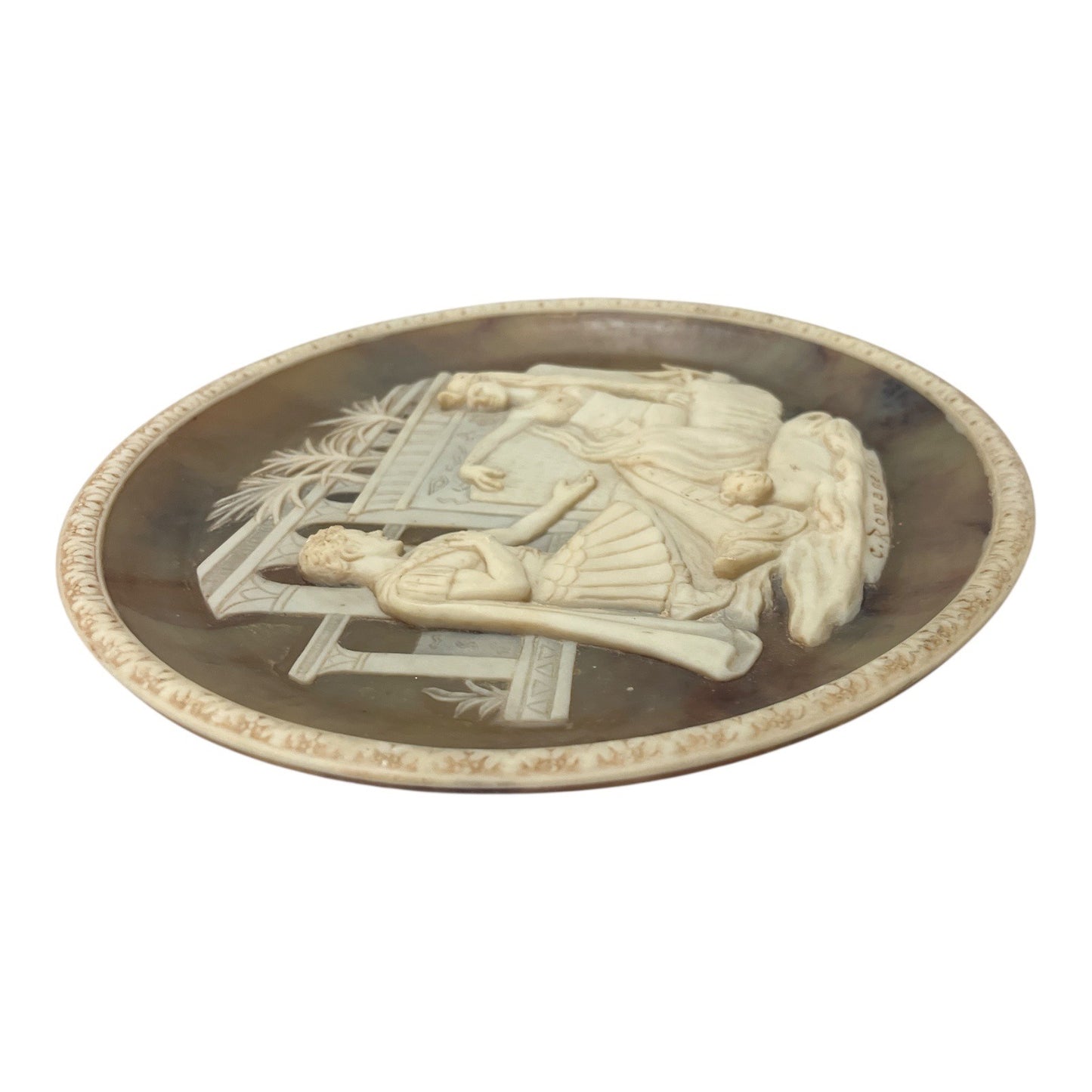 Incolay Studios 1979 “Antony and Cleopatra” Plate – Carl Romanelli – 10” Great Romances of History, Handcrafted Stone