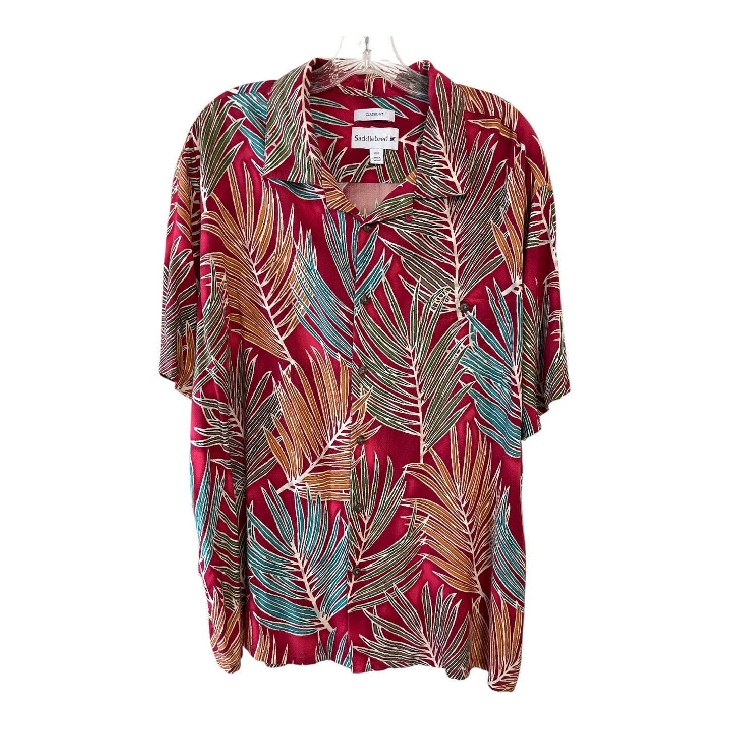 Lot of 2 Saddlebred Men’s XXL Hawaiian Shirts – 100% Rayon – Classic Fit – Tropical Prints – 2010s