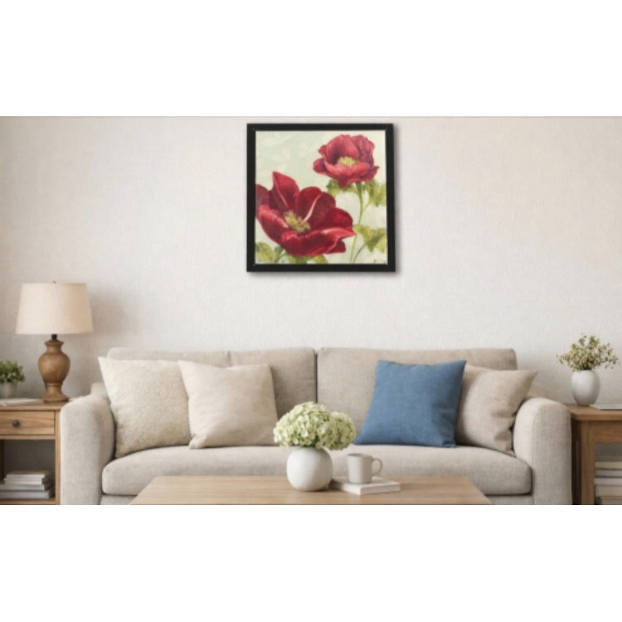 Fabrice de Villeneuve Anémones de Jardin Limited Edition Giclée Canvas Framed Floral Wall Art