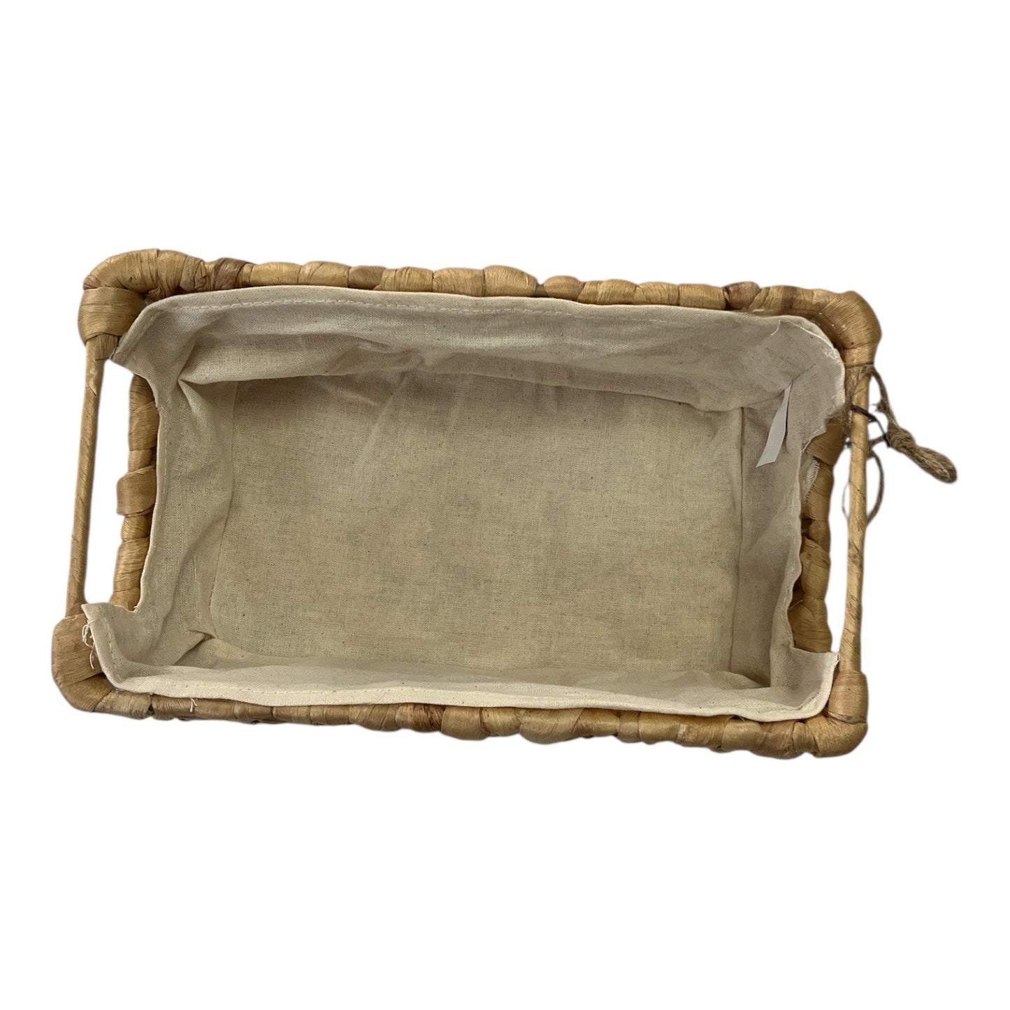 RGI Home Woven Storage Basket with Chalkboard Label – Natural Water Hyacinth – NWT