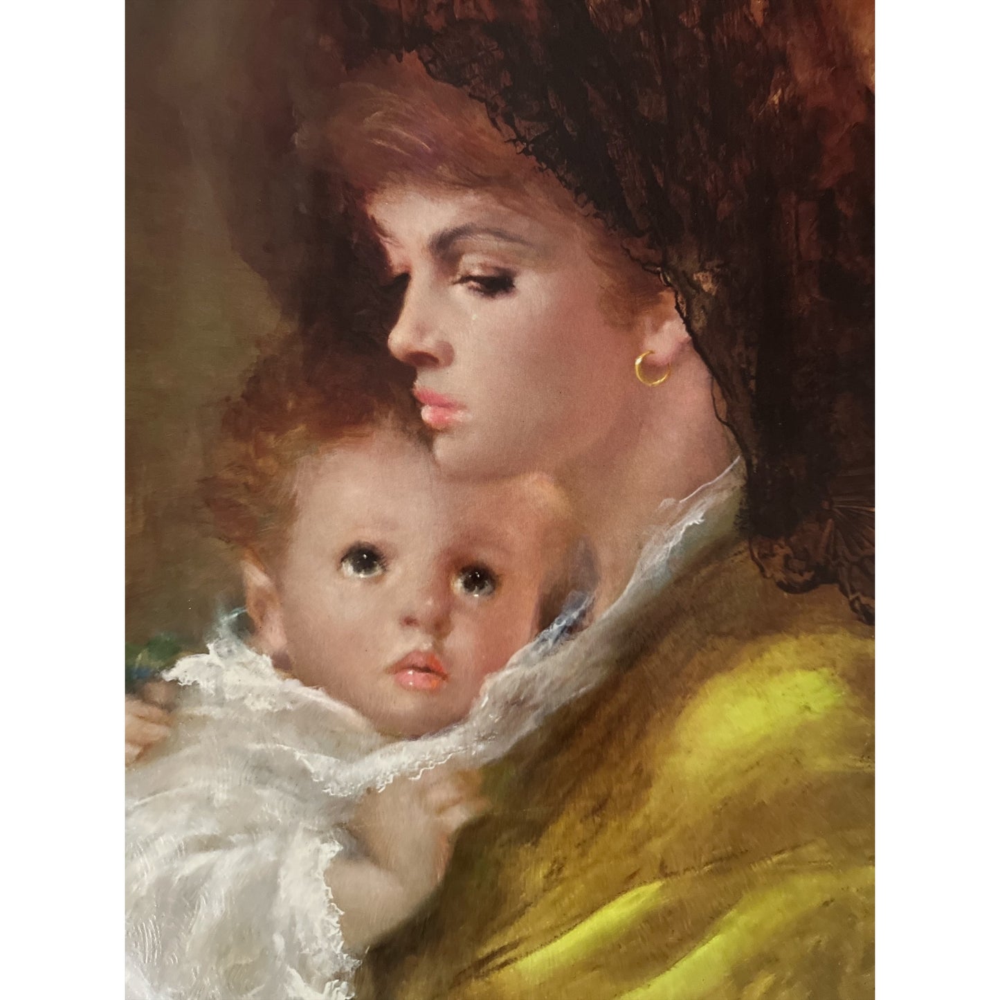 Vintage A. Pentitini Mother & Child Print – 14×16 Framed – 1960s-70s