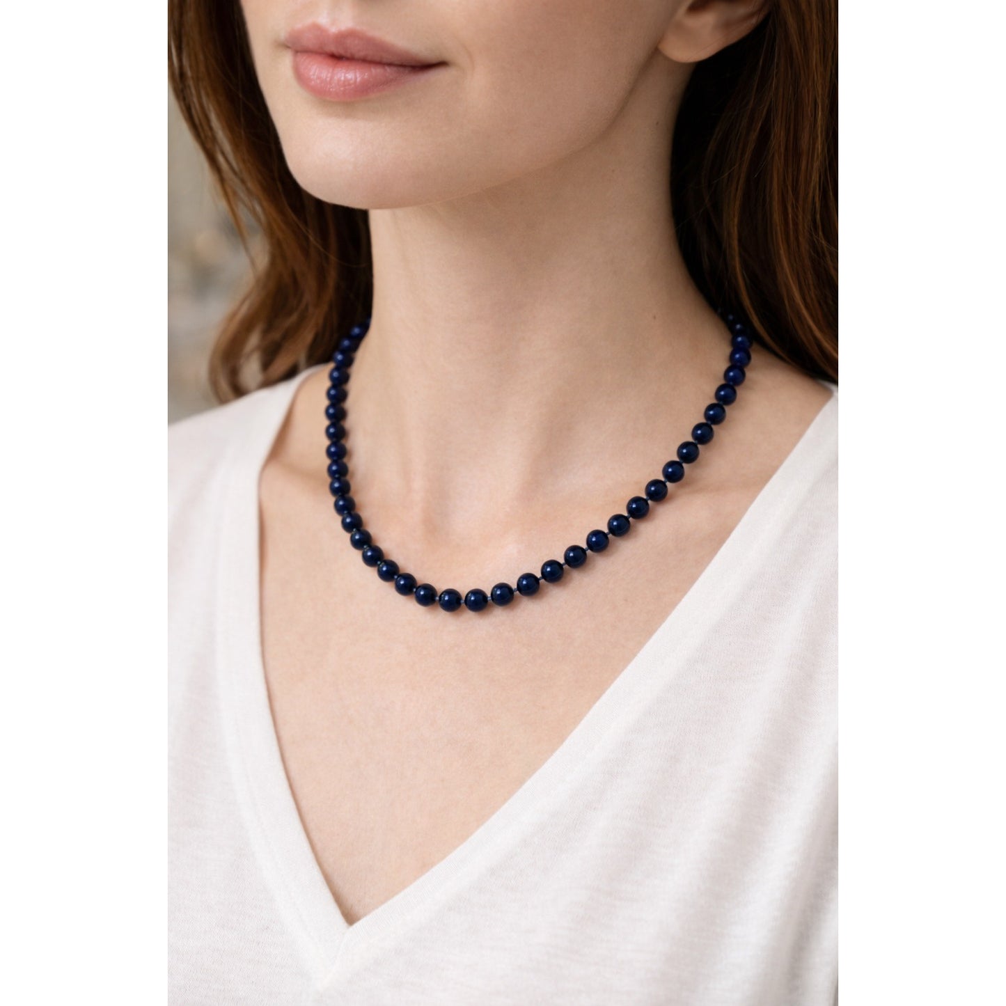 Napier Blue Bead Necklace 14 Inch Vintage Gold Tone Clasp