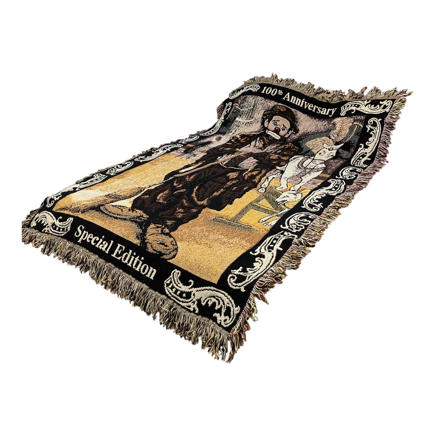 Emmett Kelly 100th Anniversary Special Edition Tapestry Throw Blanket Simply Country 1998