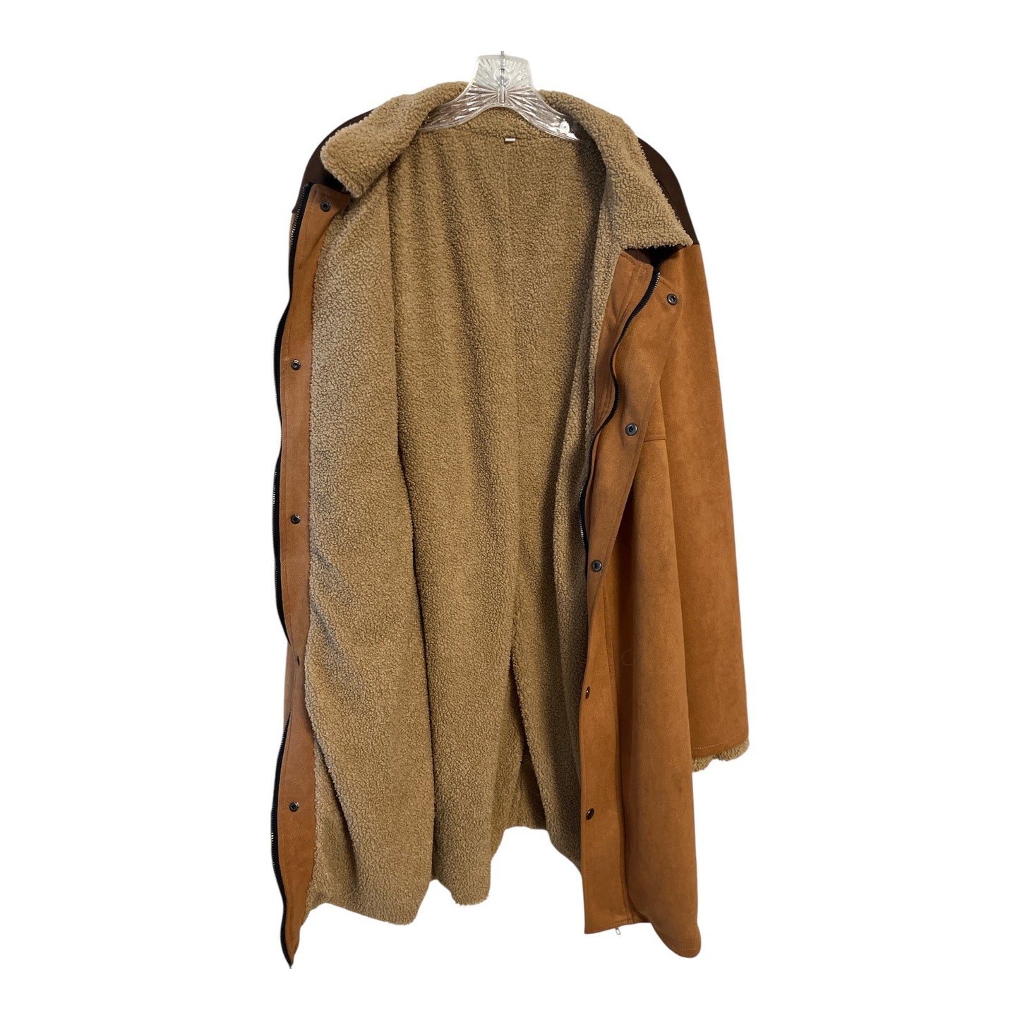 Vintage 90s-2000s Carhartt Sherpa-Lined Suede-Look Coat – Tagged 3XLT – Fits XL/2XL – Brown Western Barn Jacket