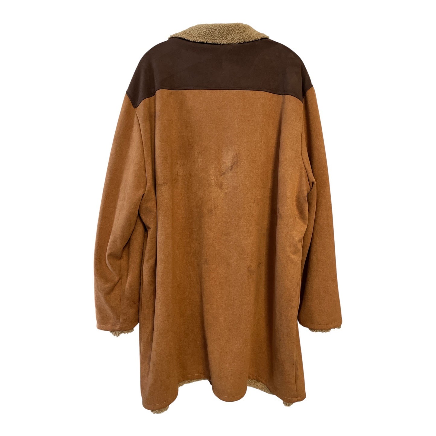 Vintage 90s-2000s Carhartt Sherpa-Lined Suede-Look Coat – Tagged 3XLT – Fits XL/2XL – Brown Western Barn Jacket