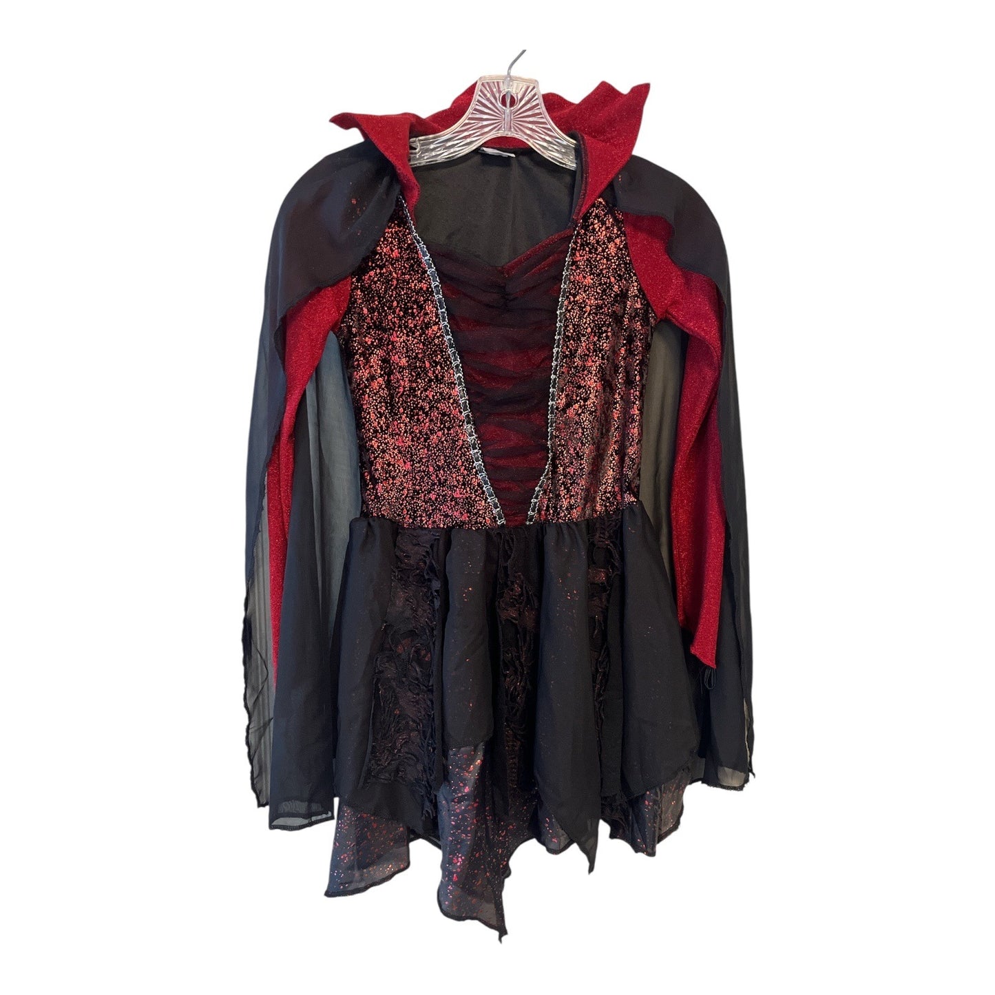 Spirit Halloween Dark Beauty Costume – Child Size L (12–14) – Gothic Vampire Dress Set with Accessories