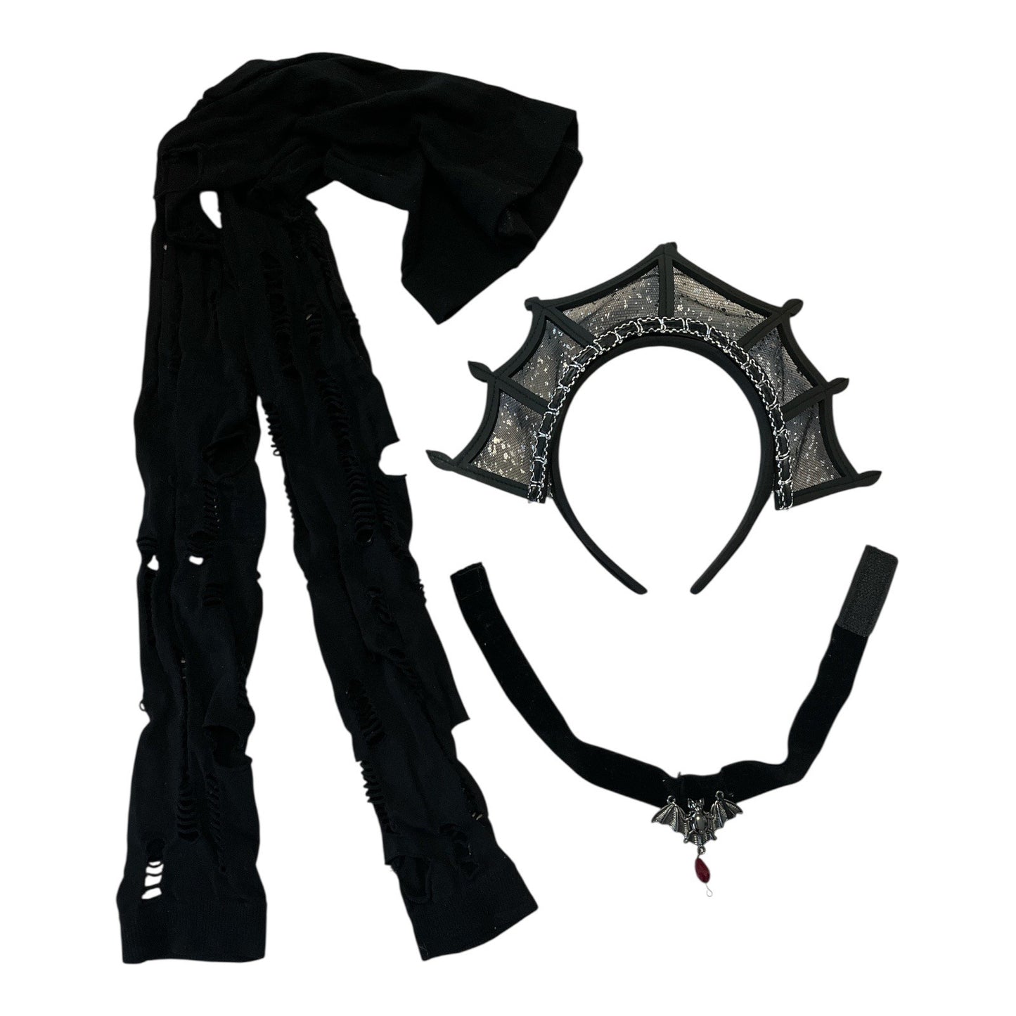 Spirit Halloween Dark Beauty Costume – Child Size L (12–14) – Gothic Vampire Dress Set with Accessories