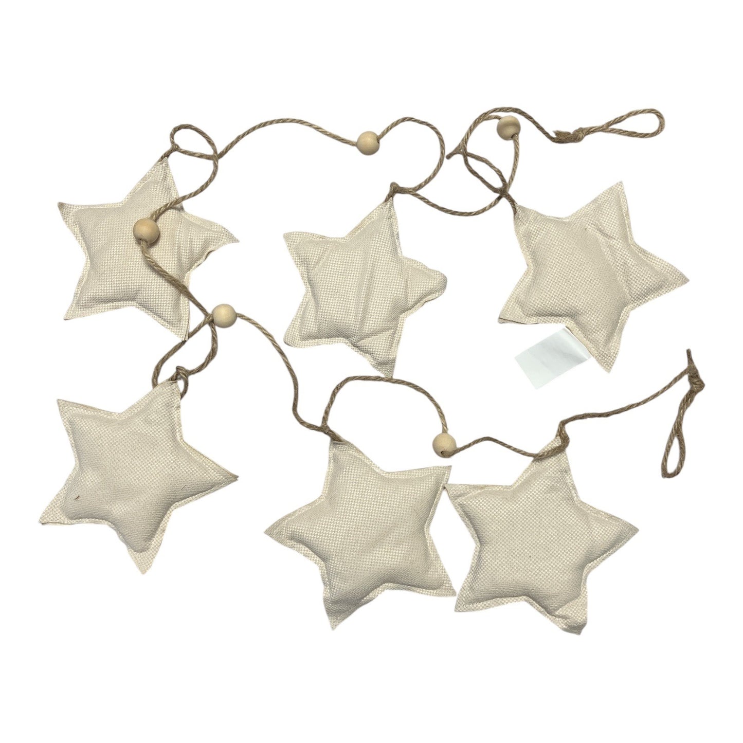 Tommy Bahama Patriotic Star Garland – 6 Foot Red, White & Blue Fabric Stars with Wooden Beads – Americana Decor