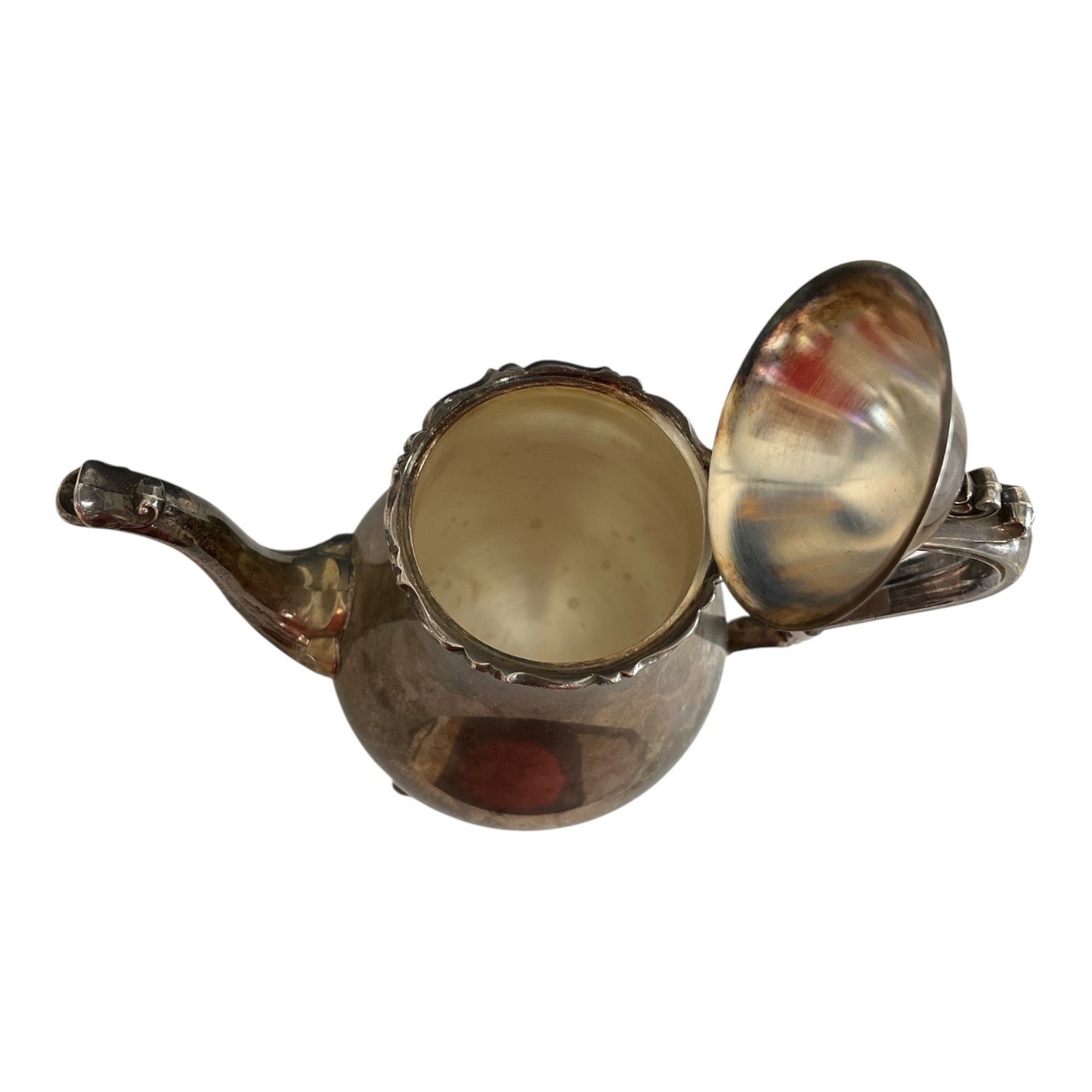 Vintage Leonard Silverplate Coffee Pot – Ornate Footed Teapot with Hinged Lid – 9.5" x 10"