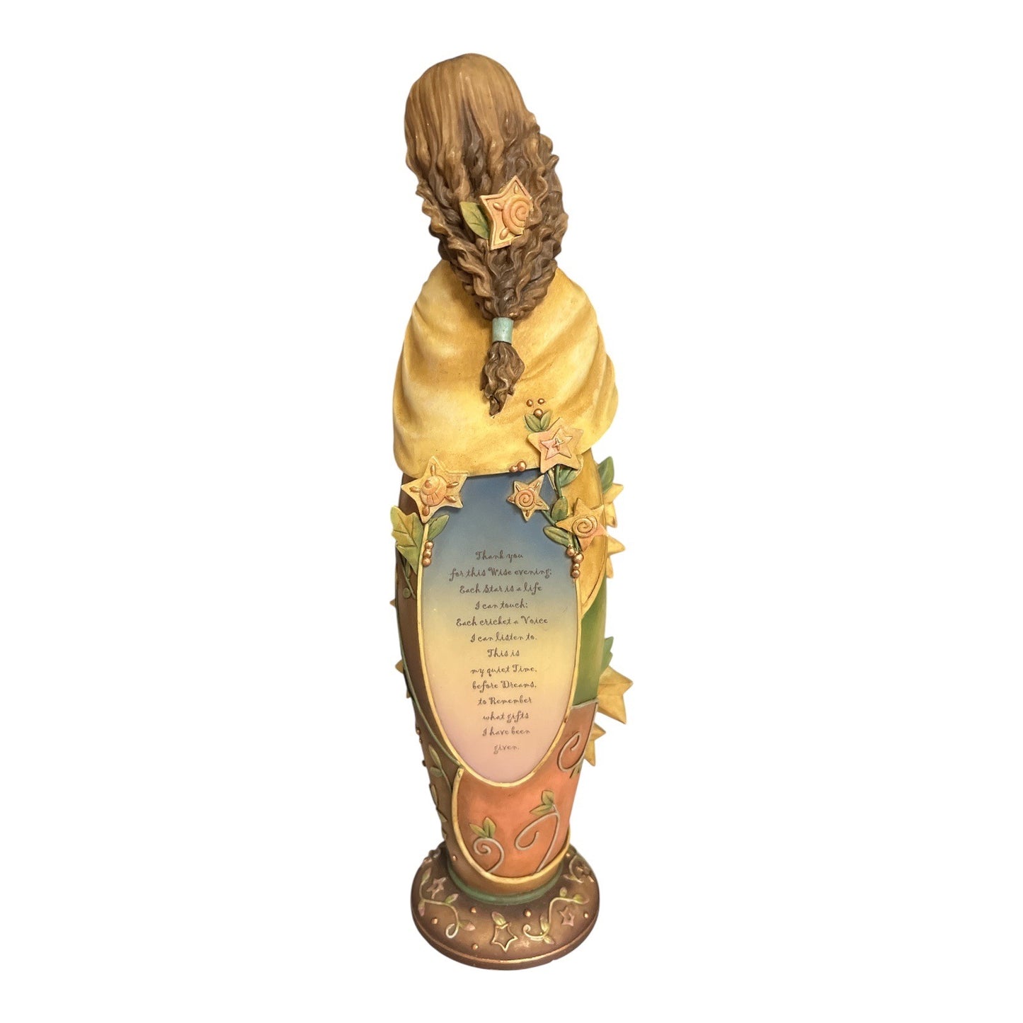Blooming Wild Karen Hahn Figurine – 2003 Enesco Girl Holding Book, Stars, Missing Petal