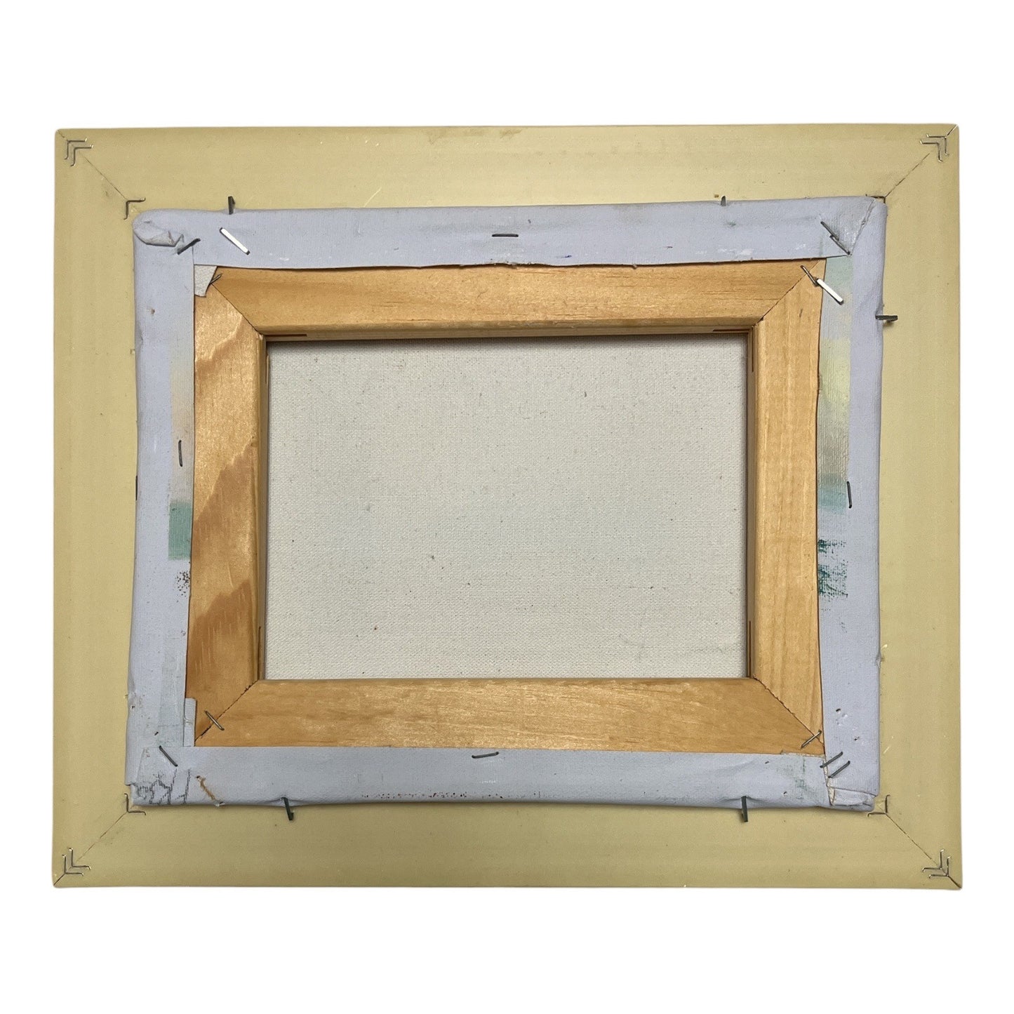 Vintage M. Harry Tropical Pelican Seascape Painting – Framed Canvas Art – 13x10