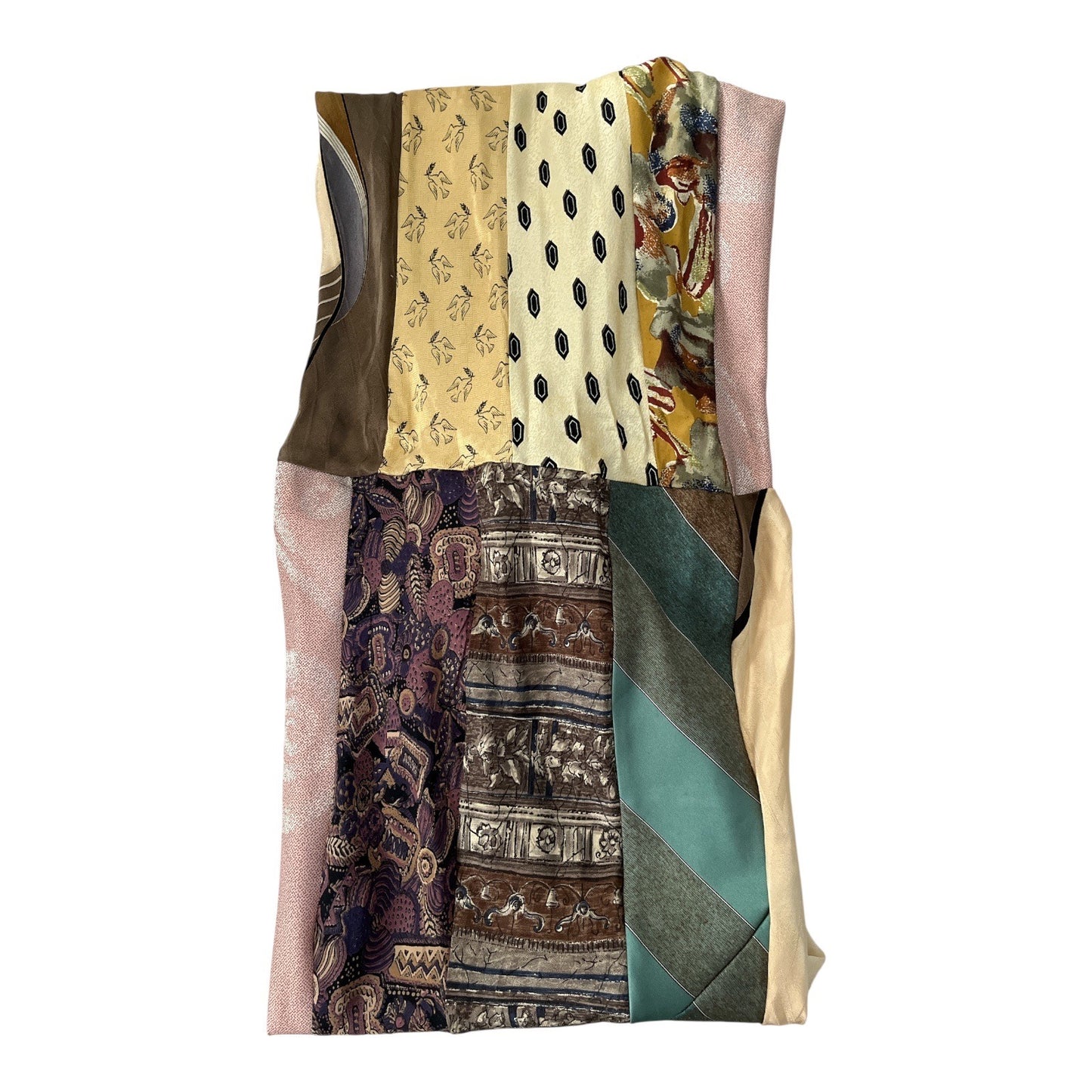 Handmade Infinity Scarf from Vintage Neckties – Etienne Aigner Silk Accent – 20" Loop – Upcycled Patchwork Scarf