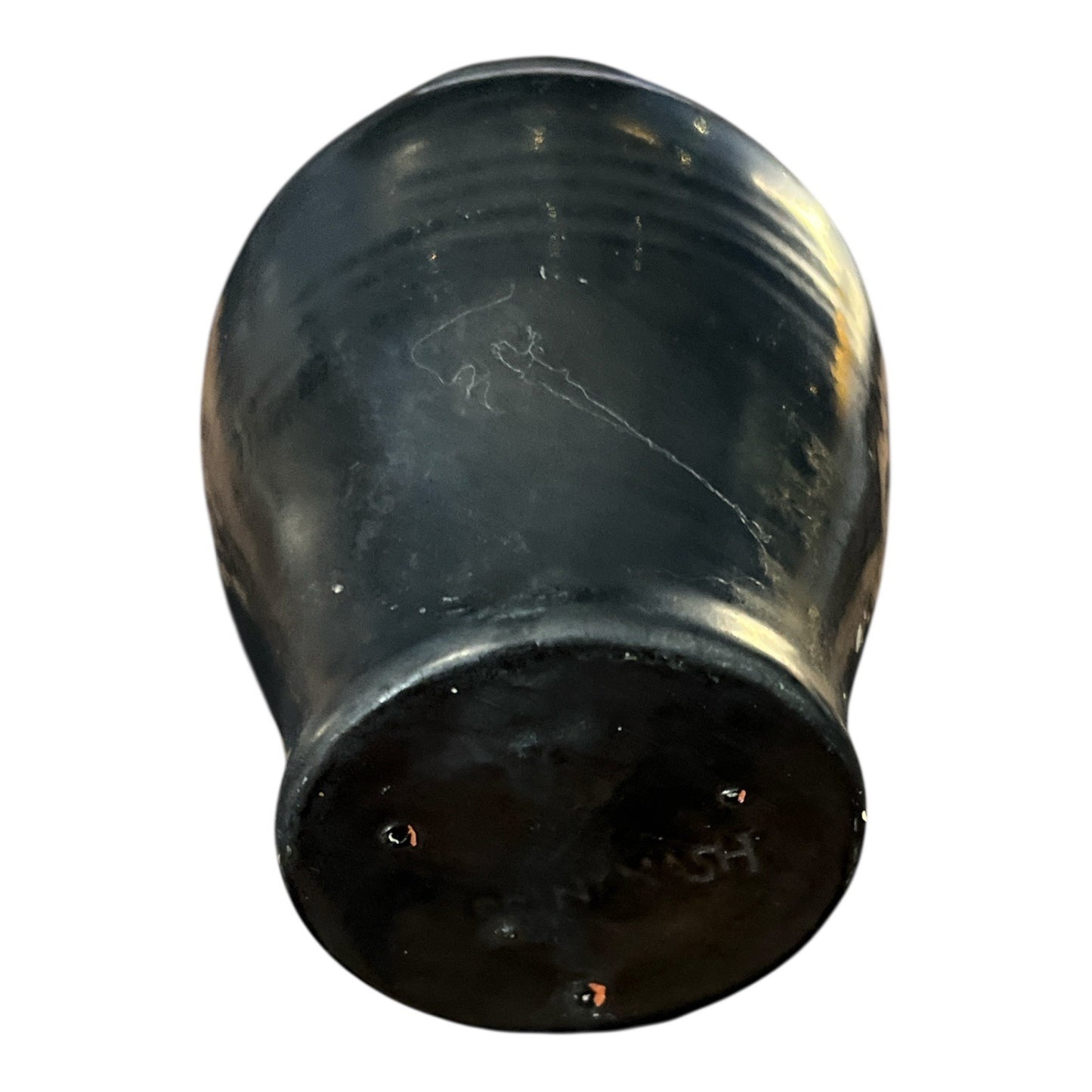Handmade Studio Pottery Vase – Signed Erin K. Nash – 3" Black Glazed Ceramic