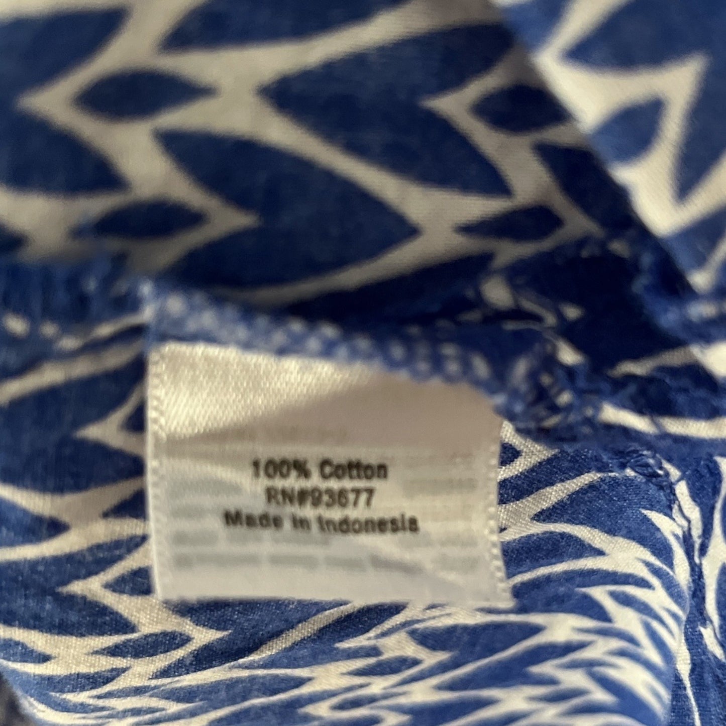 VTG St. John's Bay Women's XL Blue White Tunic Top – Embroidered Neckline, 100% Cotton