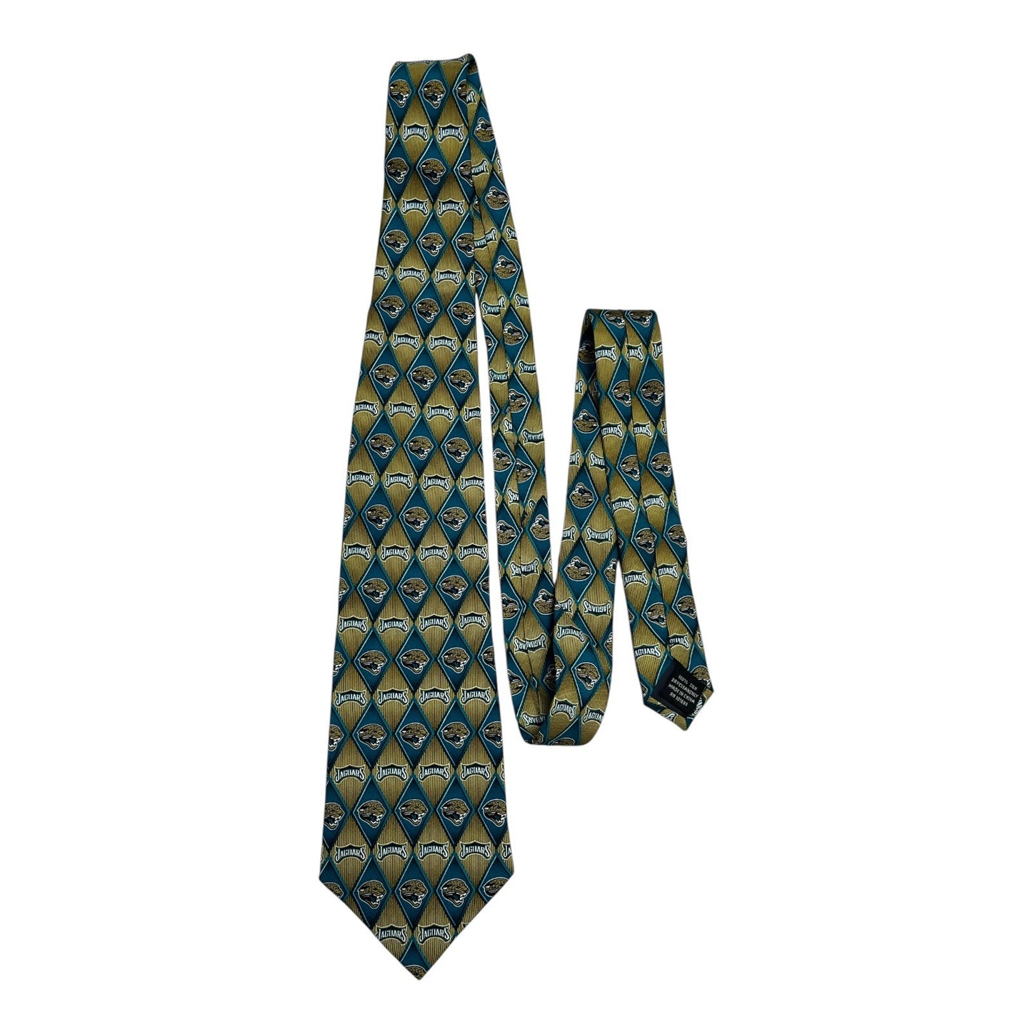 Vintage Jacksonville Jaguars NFL Silk Tie – 1990s Football Neckwear – 56” x 4”