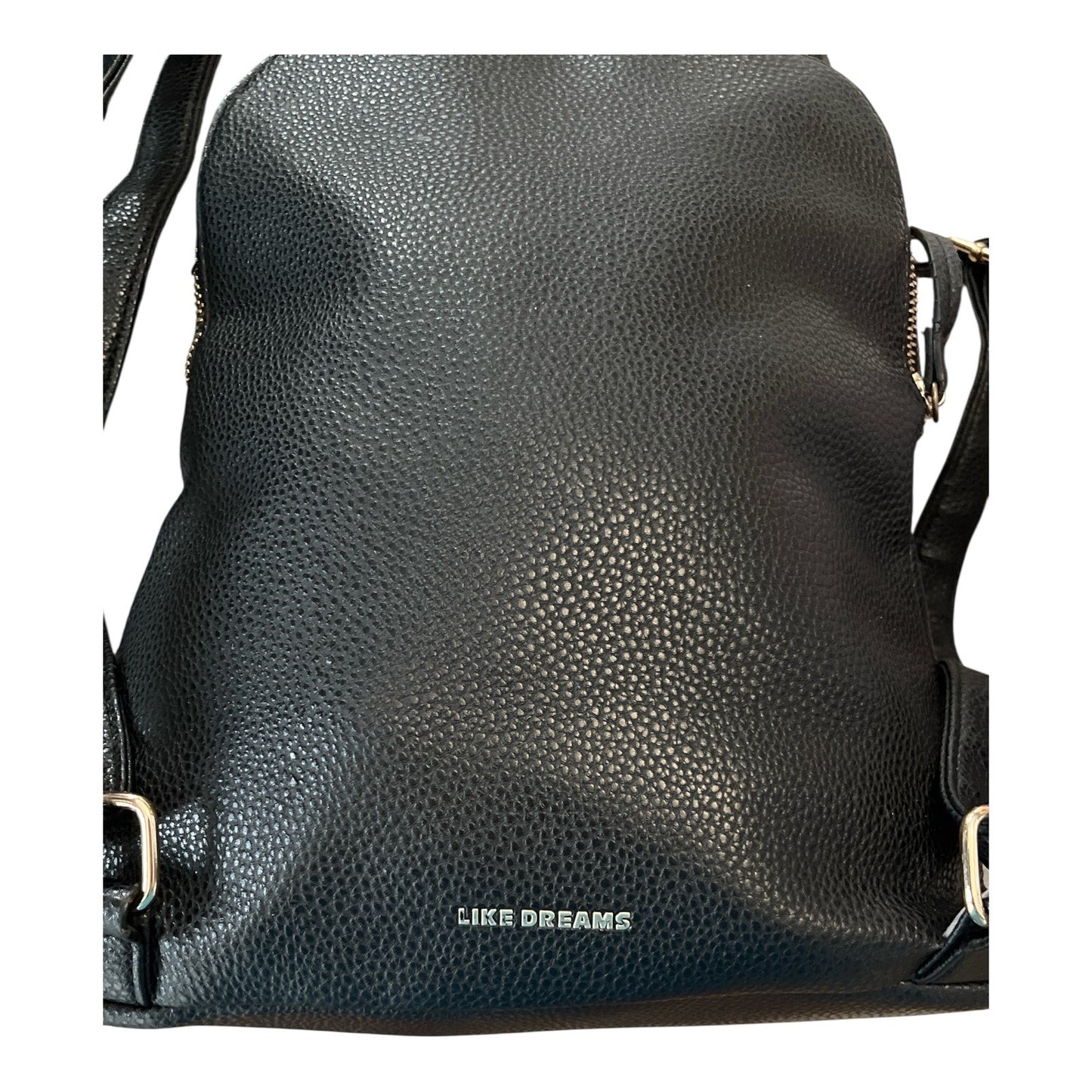 Like Dreams Faux Leather Mini Backpack with Leopard Print Bow – Black – Double Zip Compartments – Ring Handle – 11” x 10” x 6”