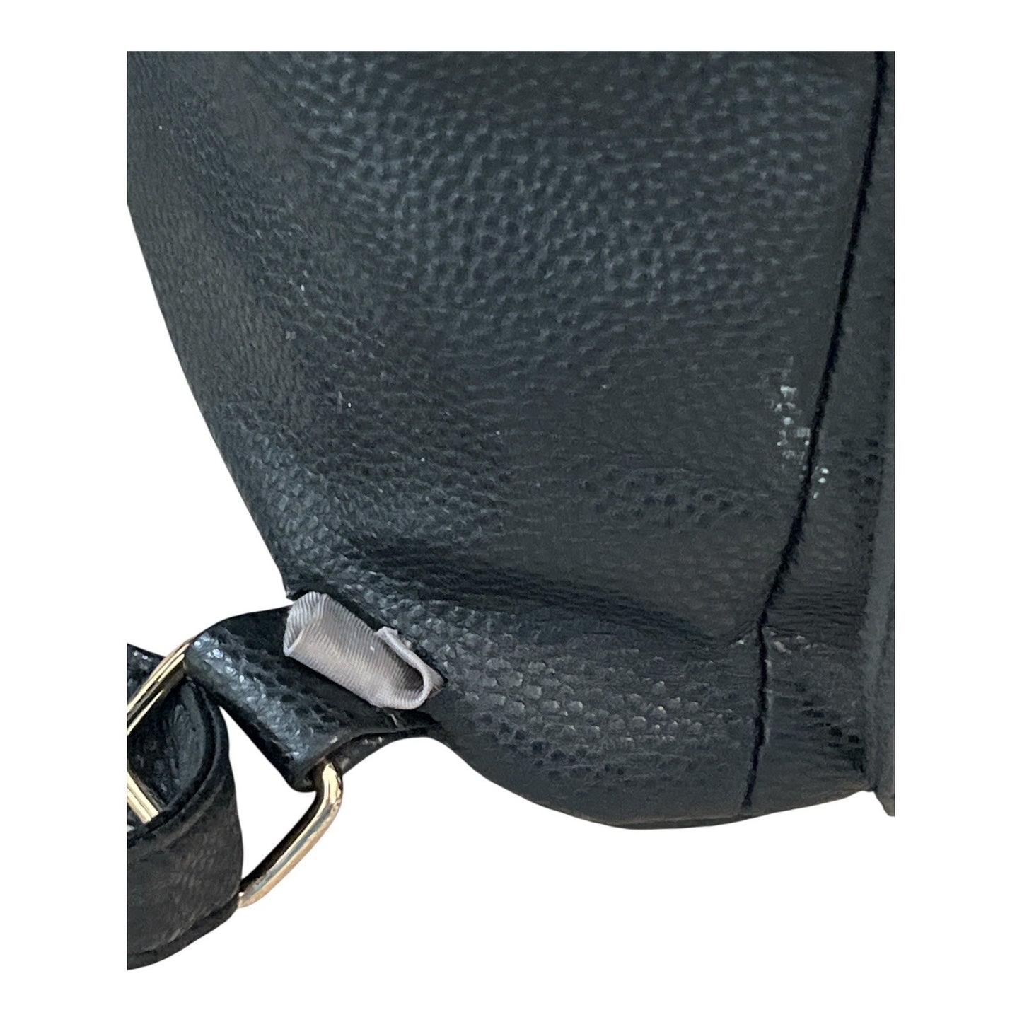 Like Dreams Faux Leather Mini Backpack with Leopard Print Bow – Black – Double Zip Compartments – Ring Handle – 11” x 10” x 6”