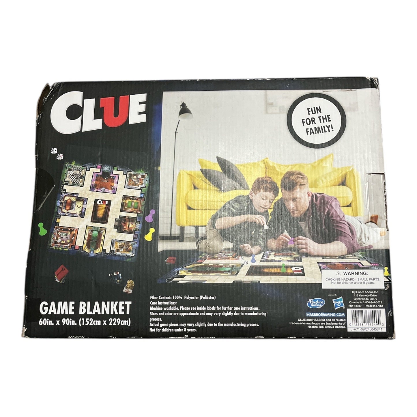 Hasbro Clue Game Blanket Board Game Set 60 x 90 Family Game Night