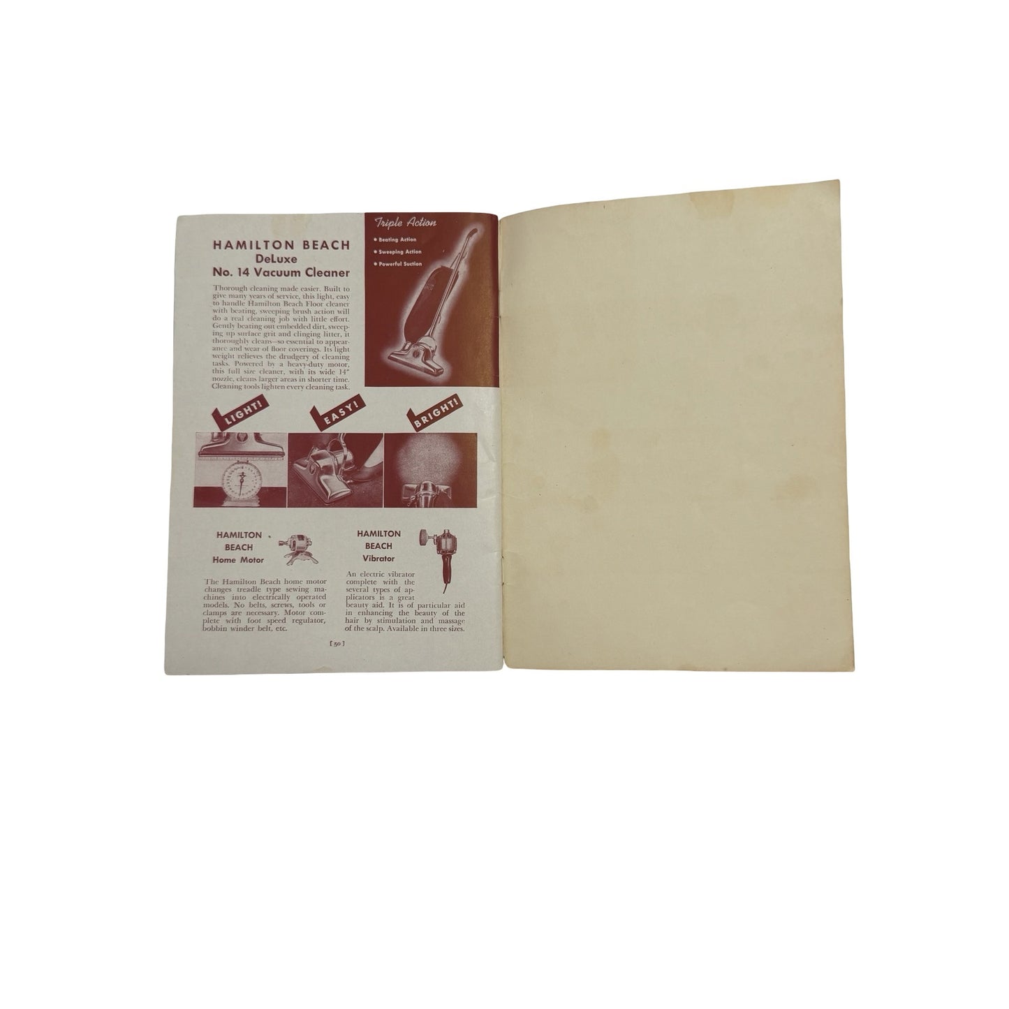 Vintage Hamilton Beach Food Mixer Instructions and Tested Recipes Booklet