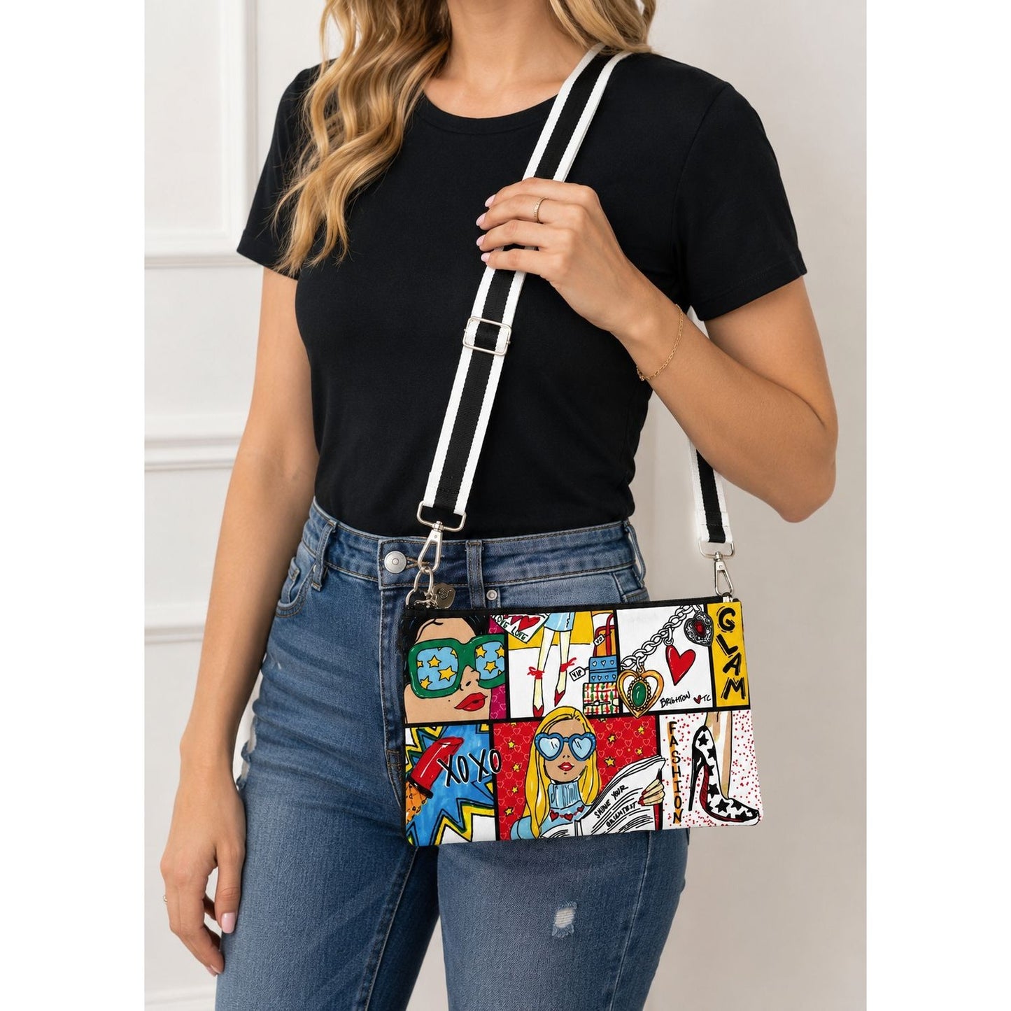 Brighton Glam Girl Crossbody Pouch Tom Clancy Pop Art Fashionista NWT MSRP $100