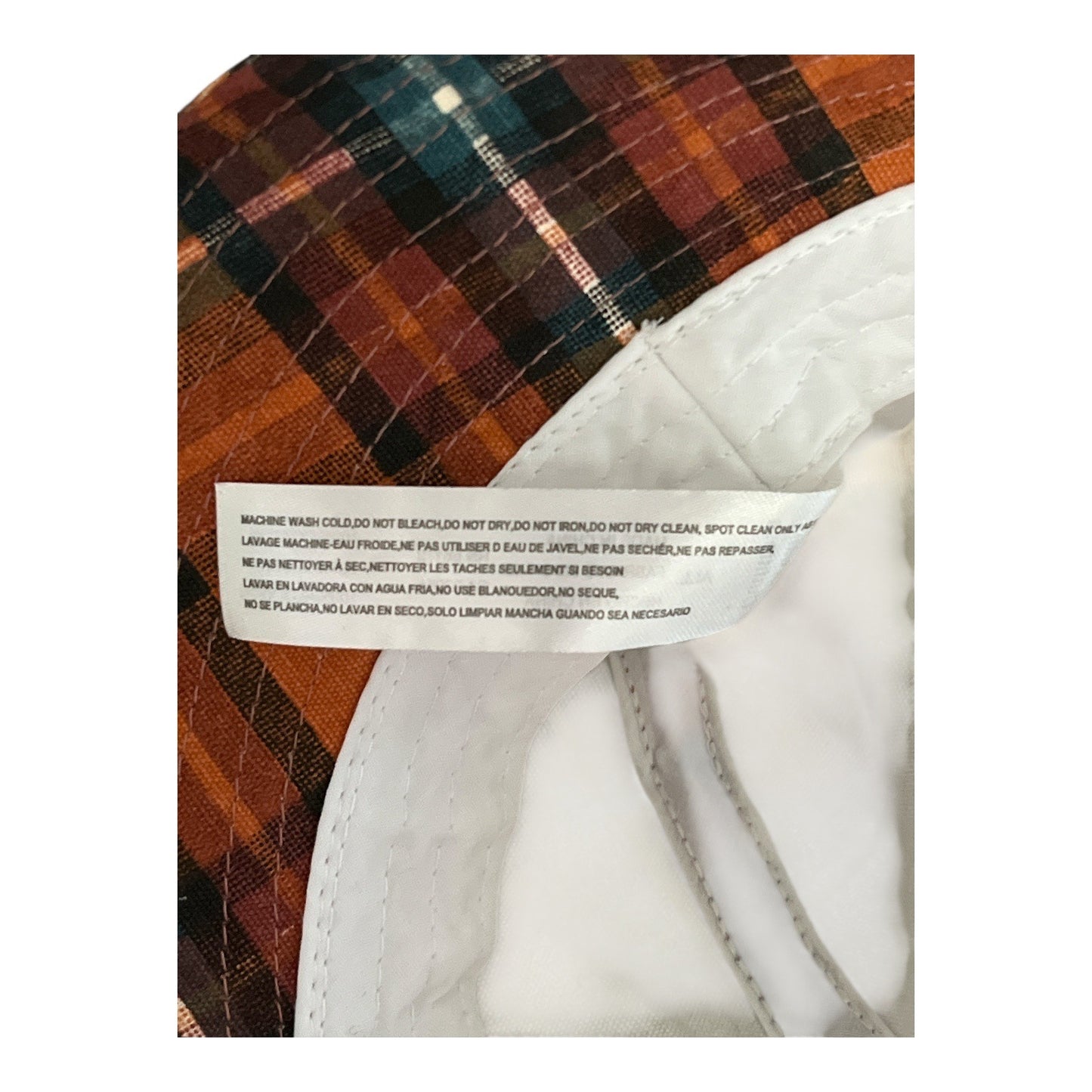 Urban Outfitters Orange Plaid Cotton Bucket Hat