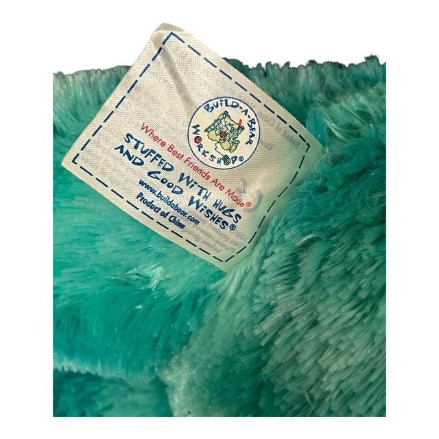 Build A Bear Turquoise Teddy Bear 16 Inch Peace Love Butterfly Plush