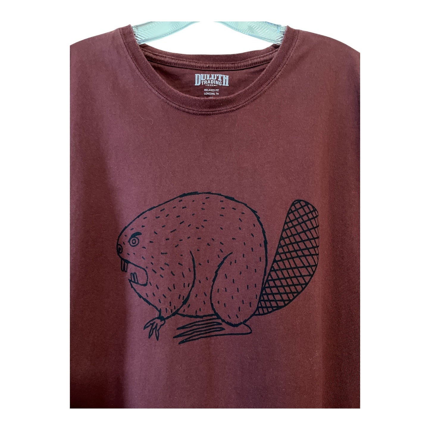 Duluth Trading Co. XL Sleeveless Beaver Graphic Shirt – Relaxed Fit Longtail T – 100% Cotton