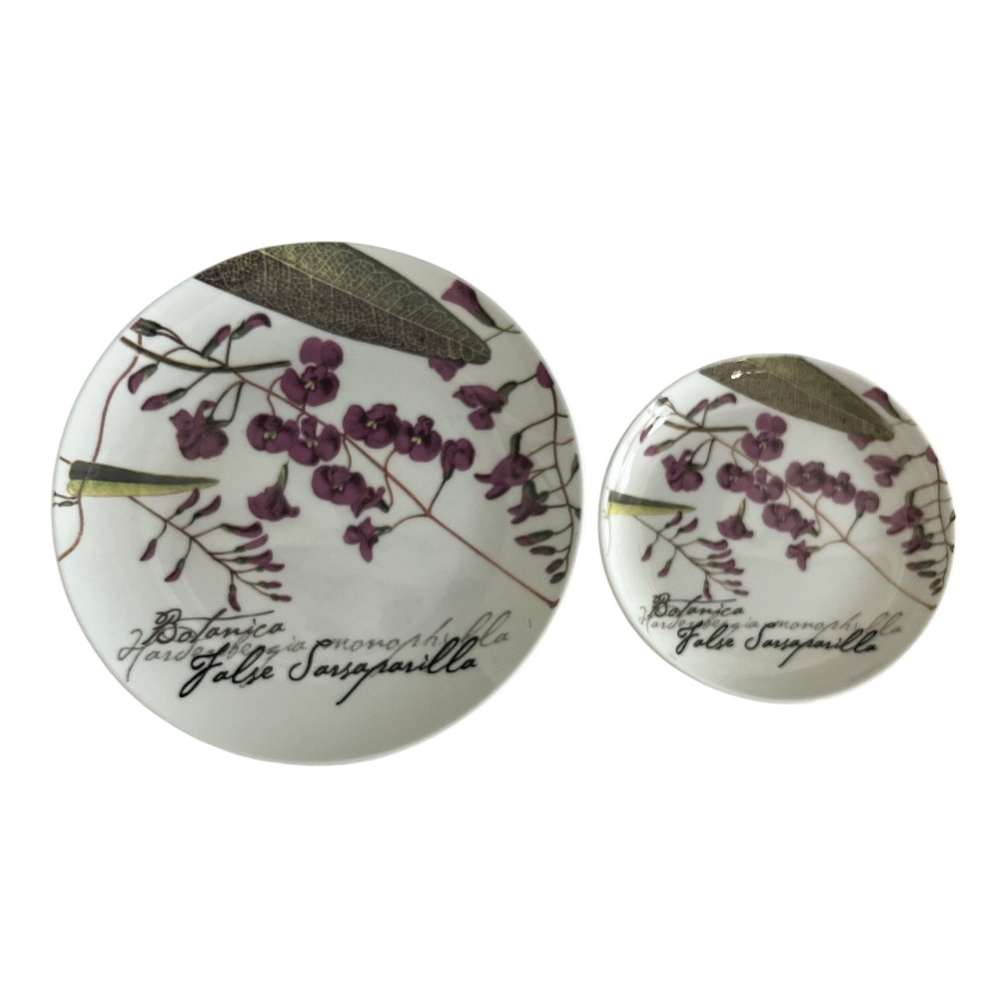 Maxwell & Williams The Gardens Table Botanic Plates – False Sarsaparilla – 2007 – Fine Bone China