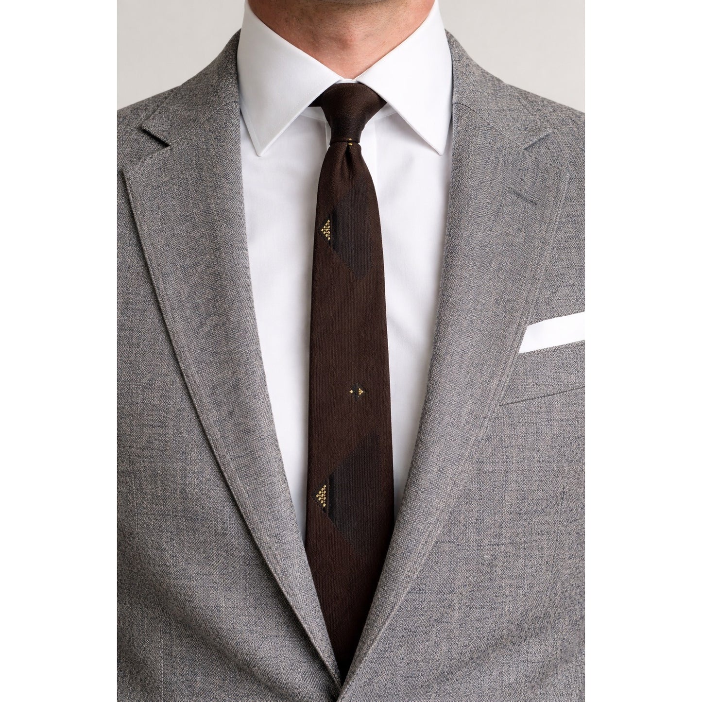 Vintage Croydon Brown Necktie Textured Pattern 1960s 1970s Men’s Tie