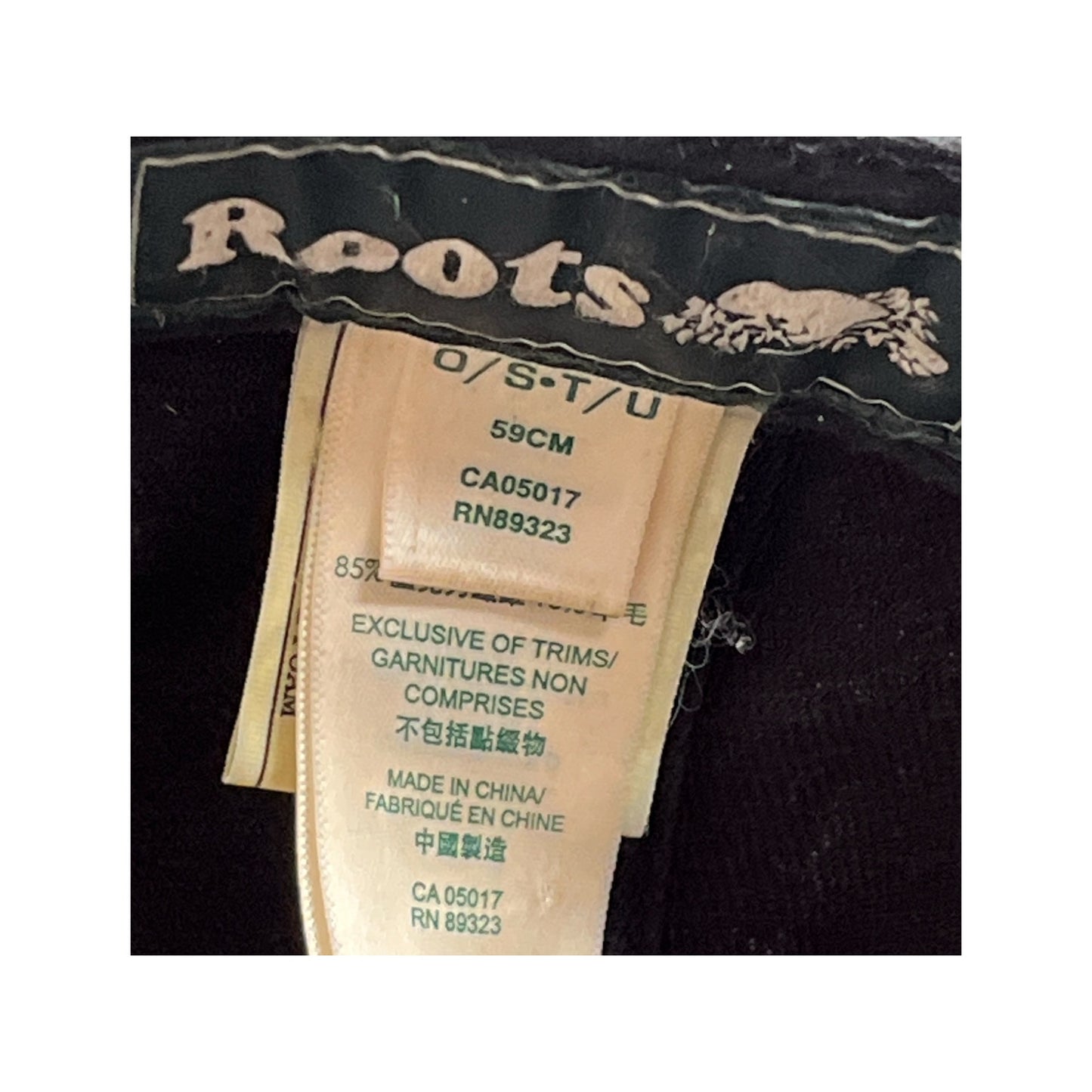 Roots Black Maple Leaf Baseball Cap Adjustable Y2K