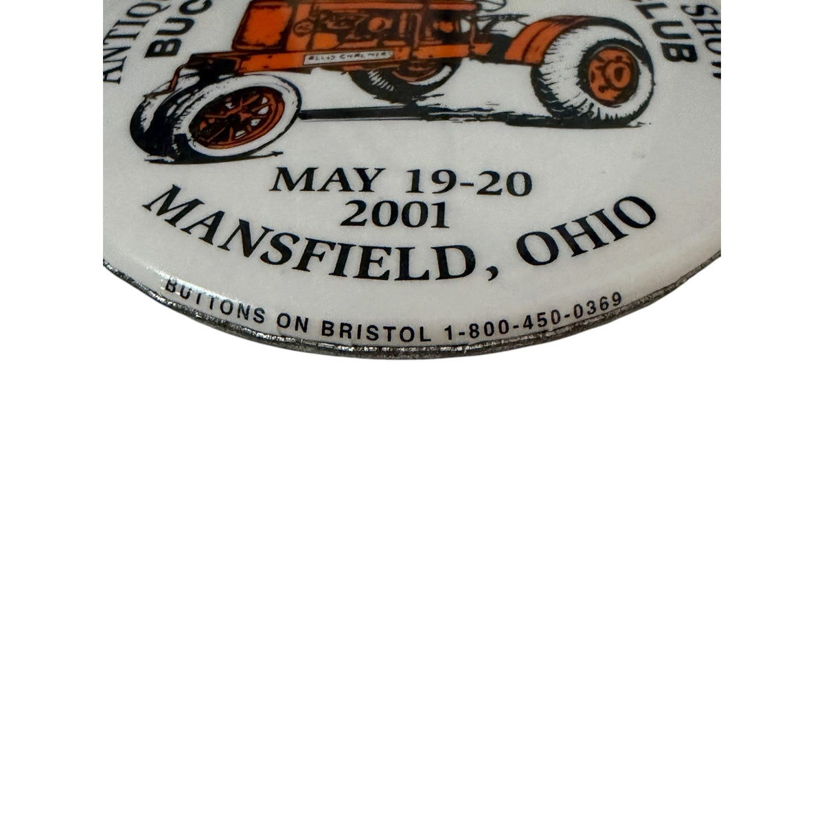 Vintage 2001 Buckeye Iron Will Club Allis Chalmers Tractor Show Pinback Button