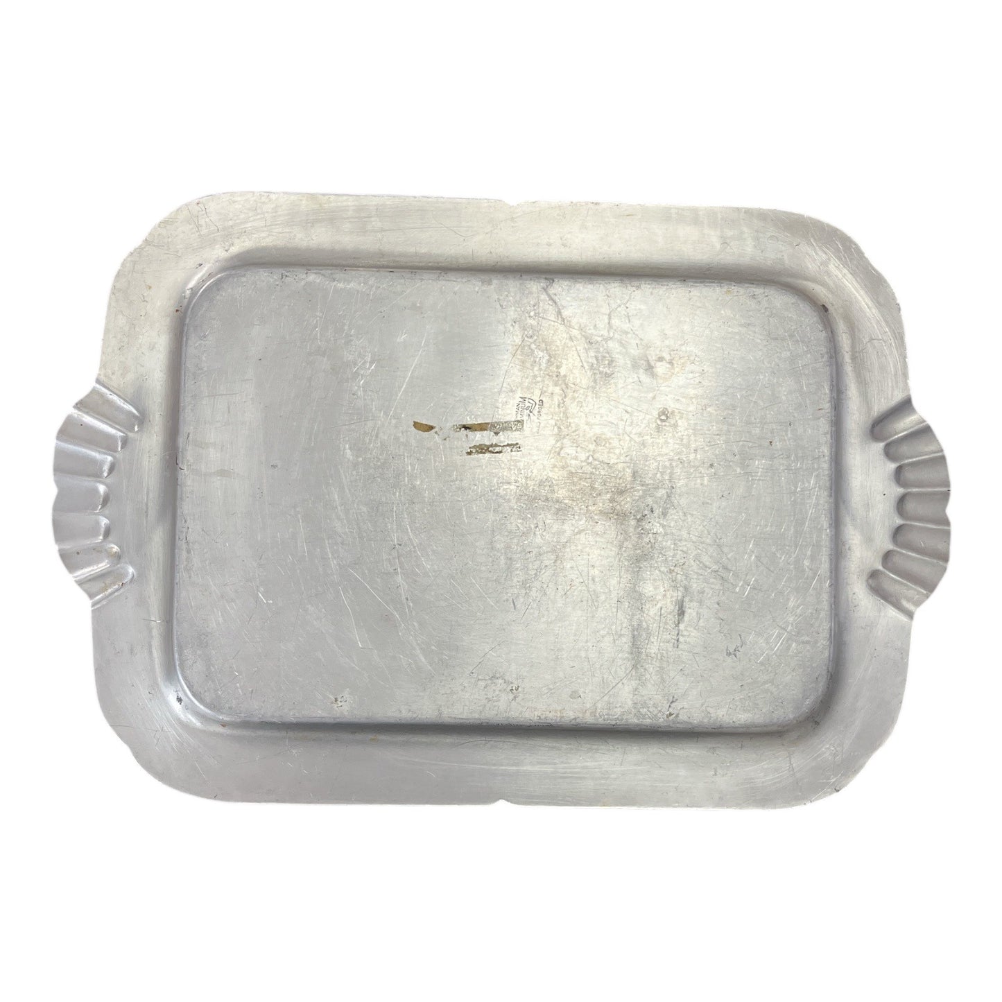 Vintage Lehman Aluminum Hand-Forged Tray – 19" x 13" – Daisy Floral Pattern – Made in USA – c. 1950s–1960s